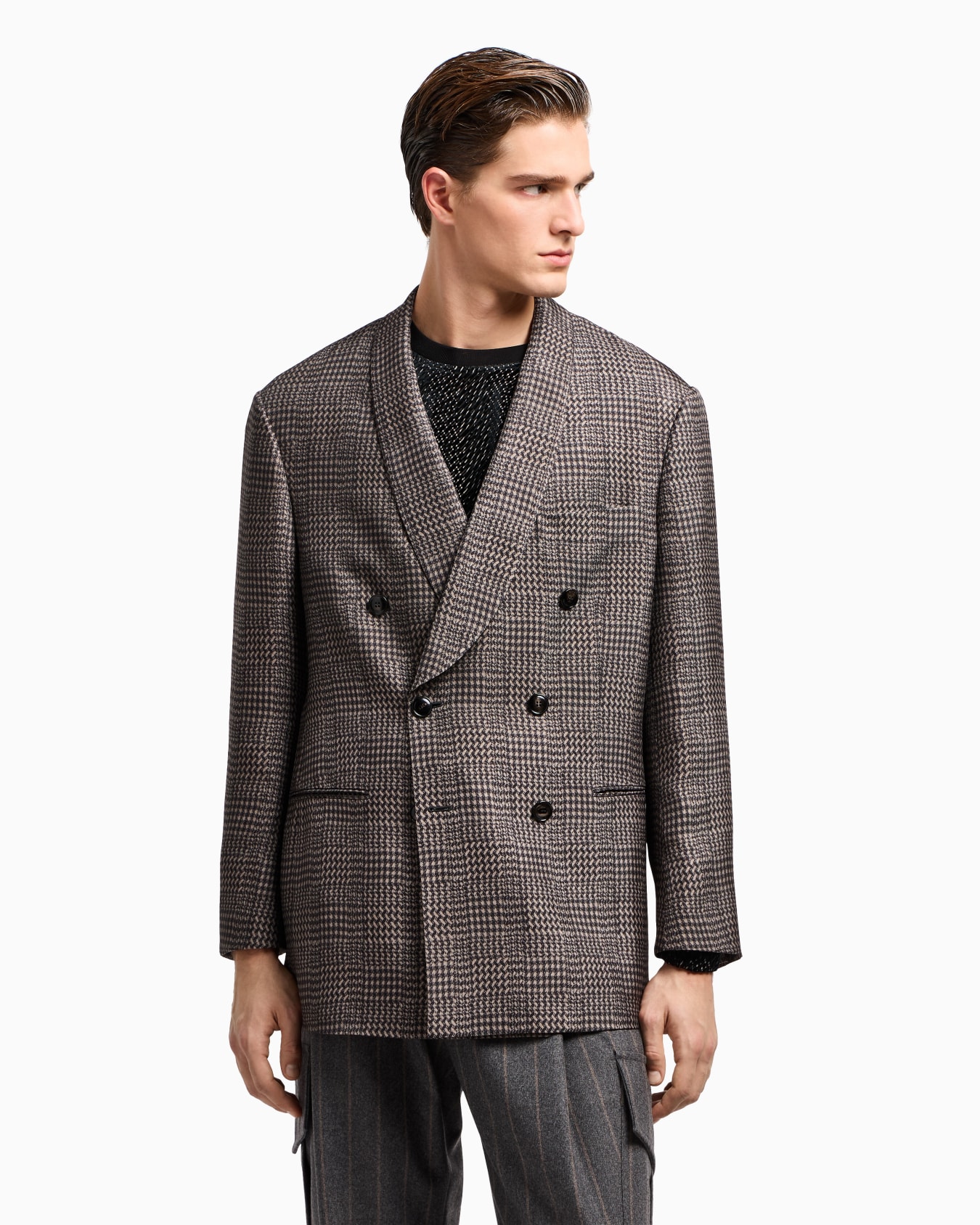 Heritage Line double-breasted jacket in printed viscose Slide 4
