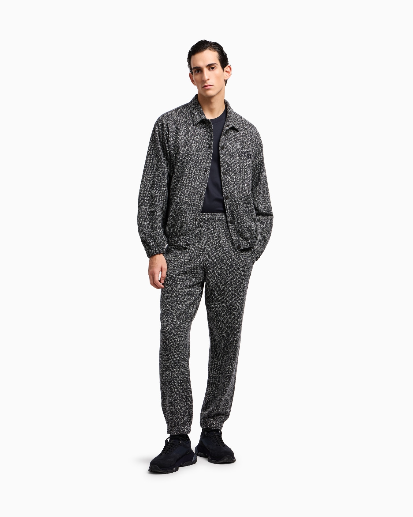 Pantalon en coton molletonné et cachemire jacquard de la collection Denim Diapositive 1