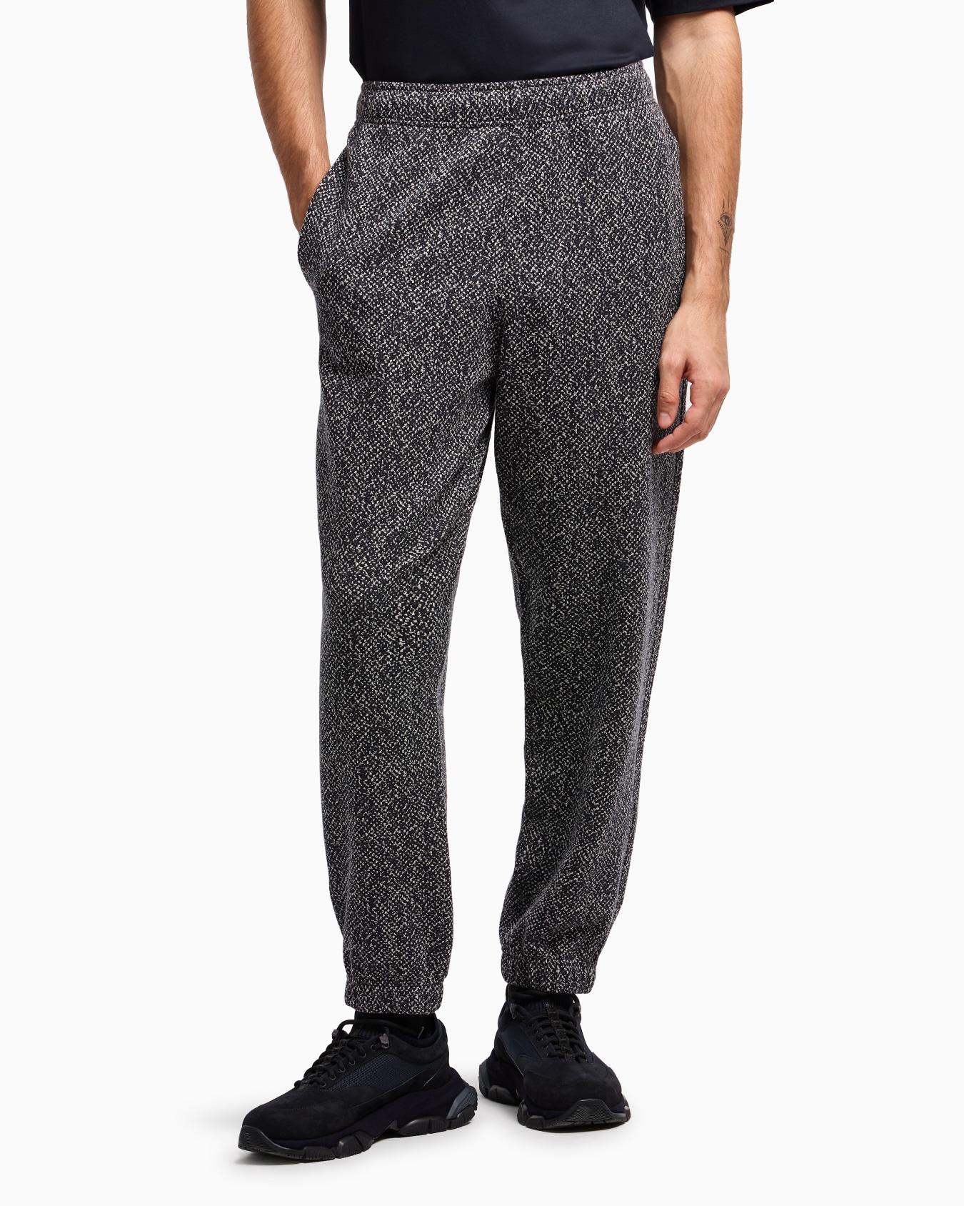 Pantalon en coton molletonné et cachemire jacquard de la collection Denim Diapositive 3