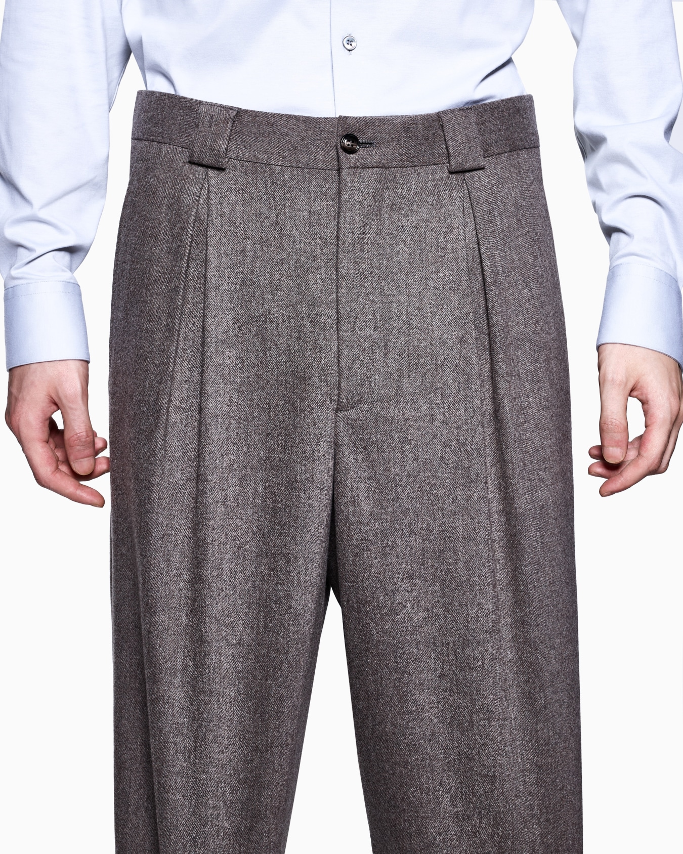 Heritage Line double-breasted suit in denim-effect virgin wool and cashmere Slide 4