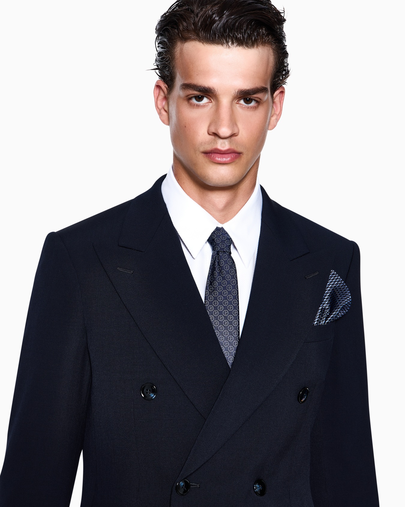 Costume à simple boutonnage gamme Royal en crêpe de laine canneté Diapositive 3