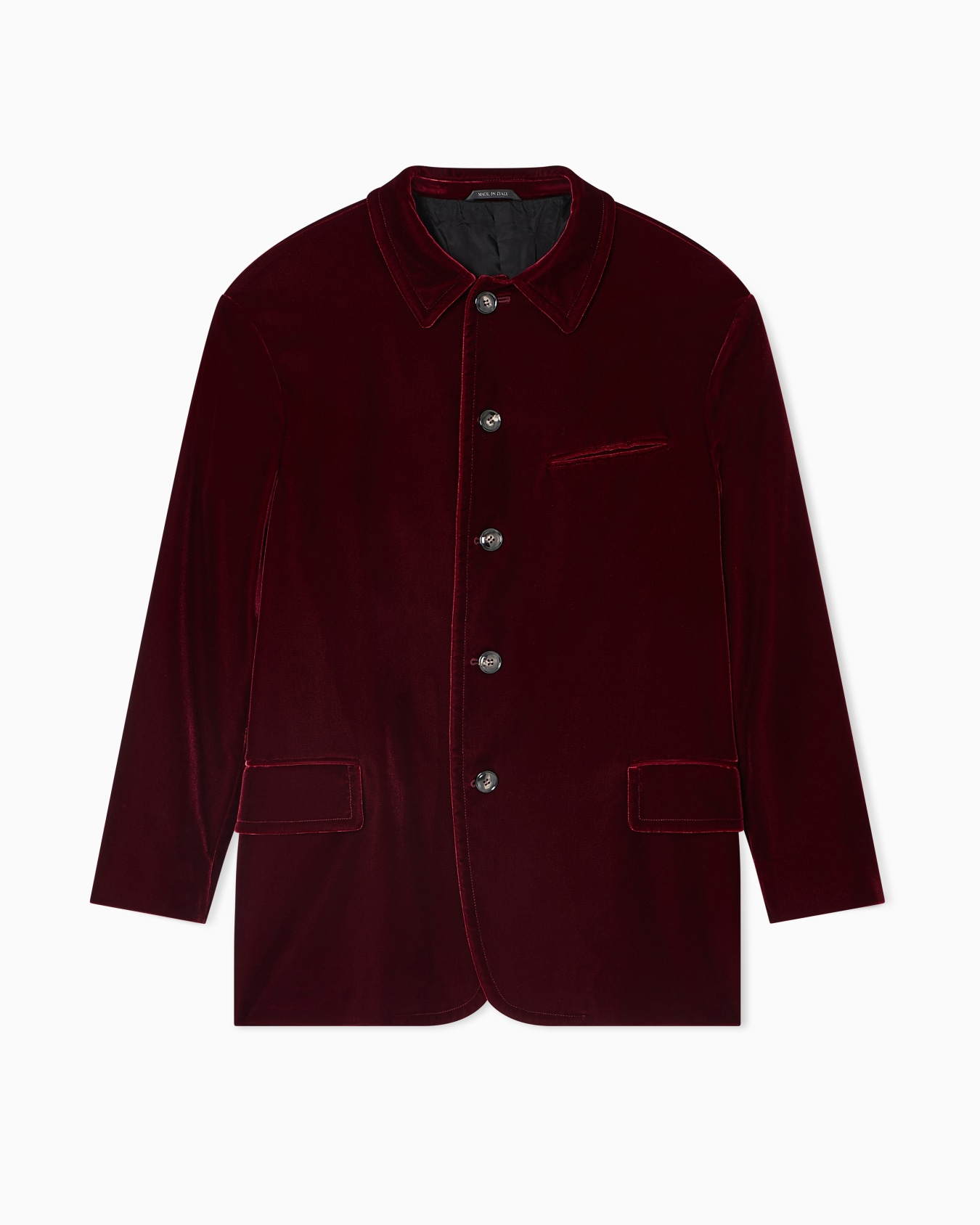 Single-breasted jacket in velvet Slide 0
