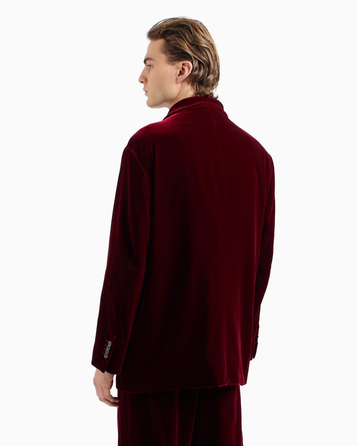 Single-breasted jacket in velvet Slide 3