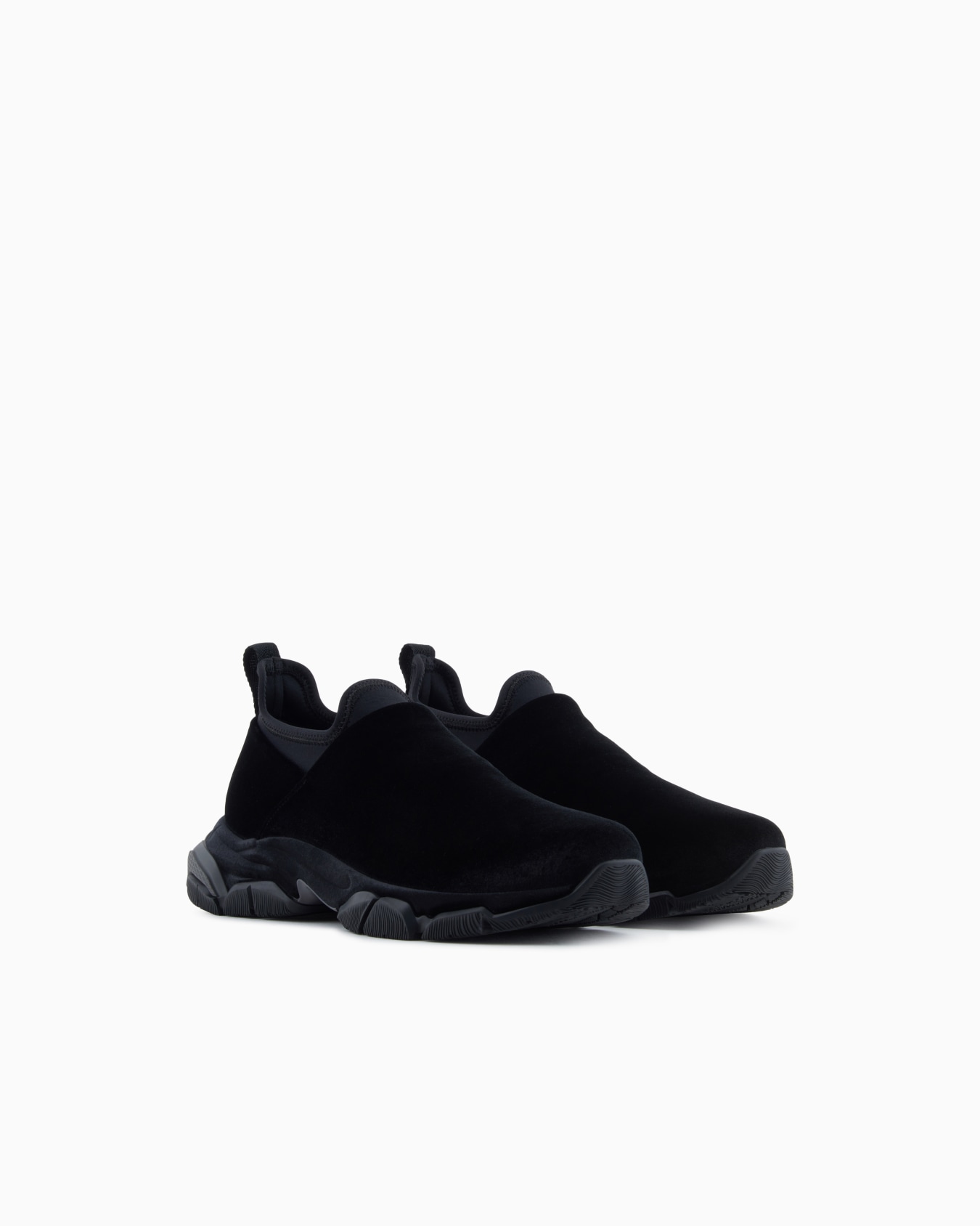 Slip-On-Sneaker aus Samt und Scuba Folie 1