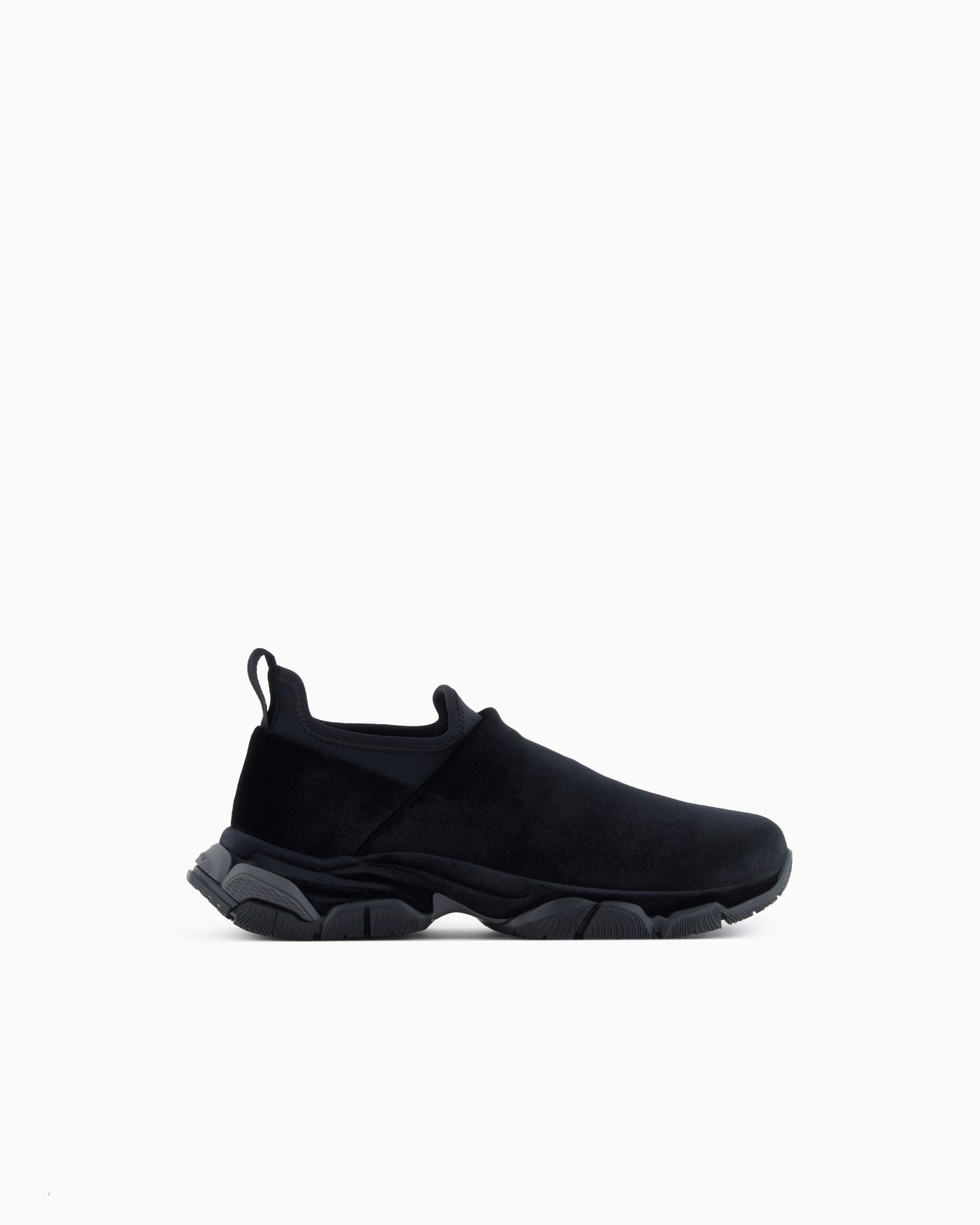 Slip-On-Sneaker aus Samt und Scuba Folie 0