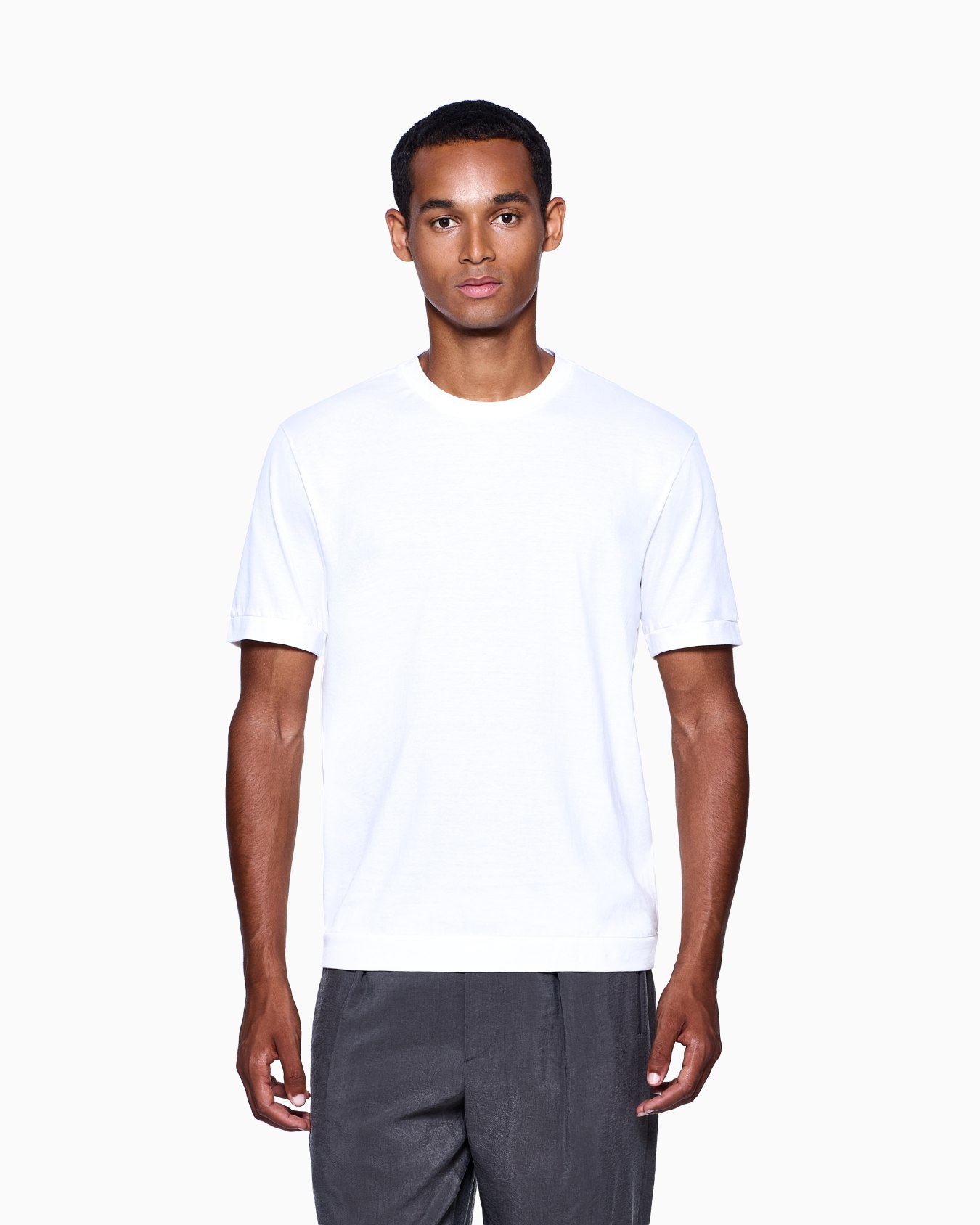 Camiseta de cuello redondo en punto de algodón Diapositiva 4