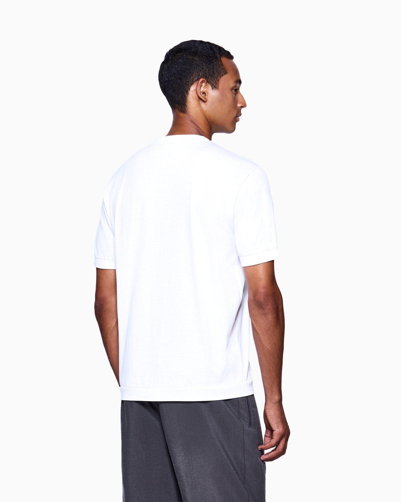 Camiseta de cuello redondo en punto de algodón Diapositiva 3