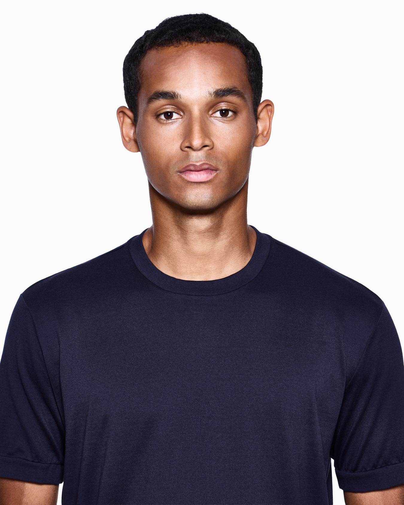 Camiseta de cuello redondo en punto de algodón Diapositiva 5