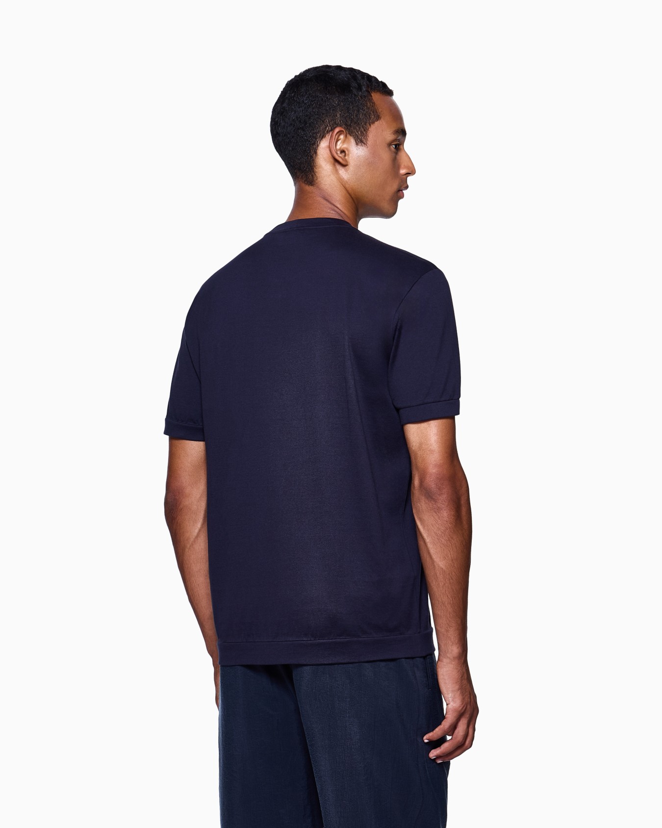 Camiseta de cuello redondo en punto de algodón Diapositiva 3