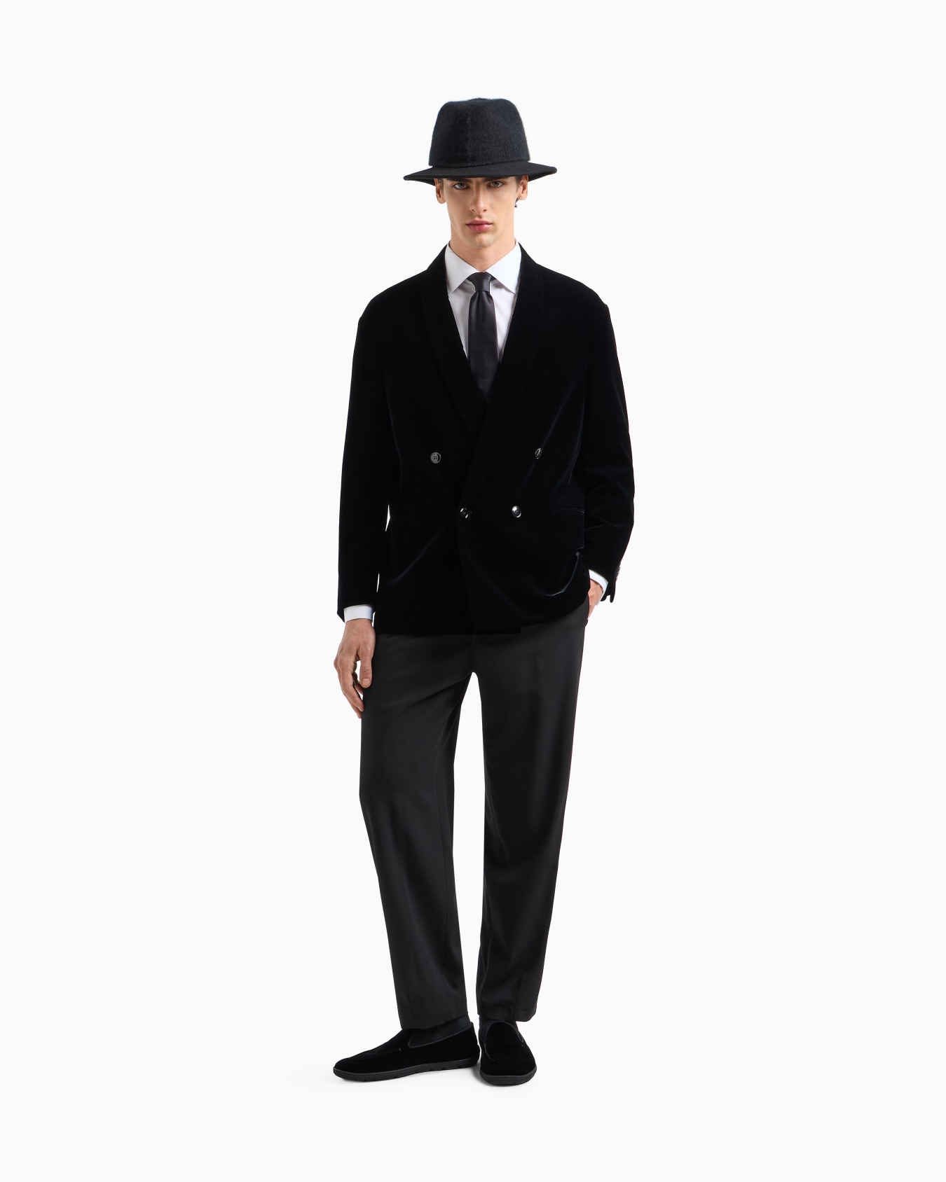 Double-breasted velvet jacket Slide 2