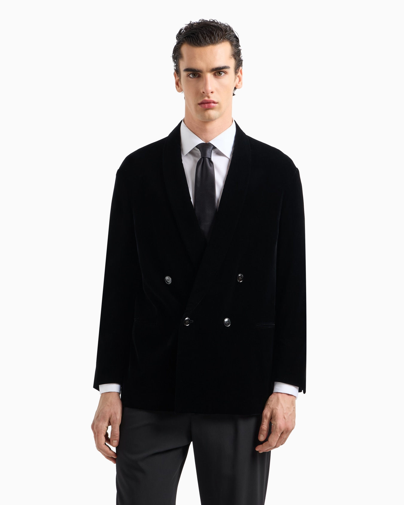Double-breasted velvet jacket Slide 4