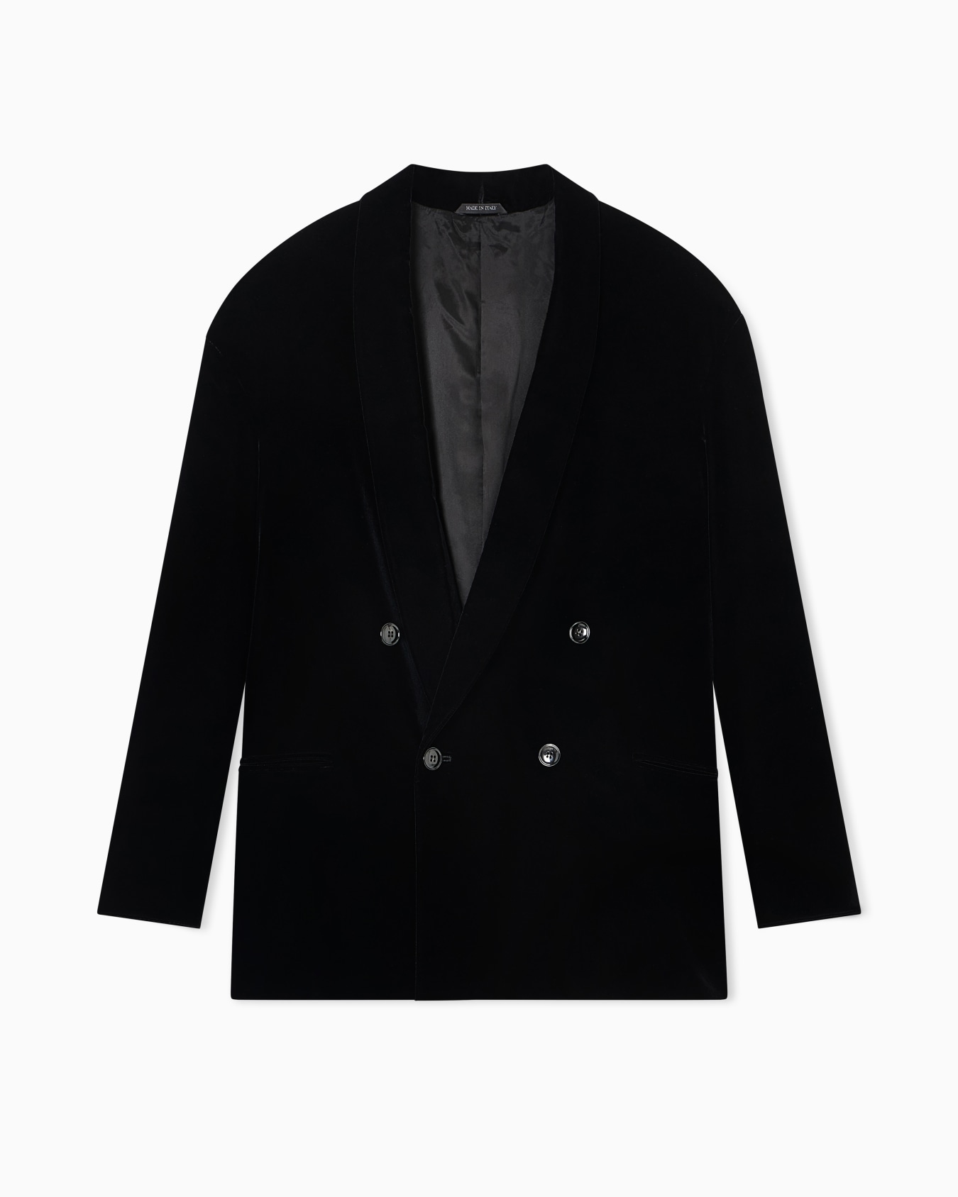 Double-breasted velvet jacket Slide 0