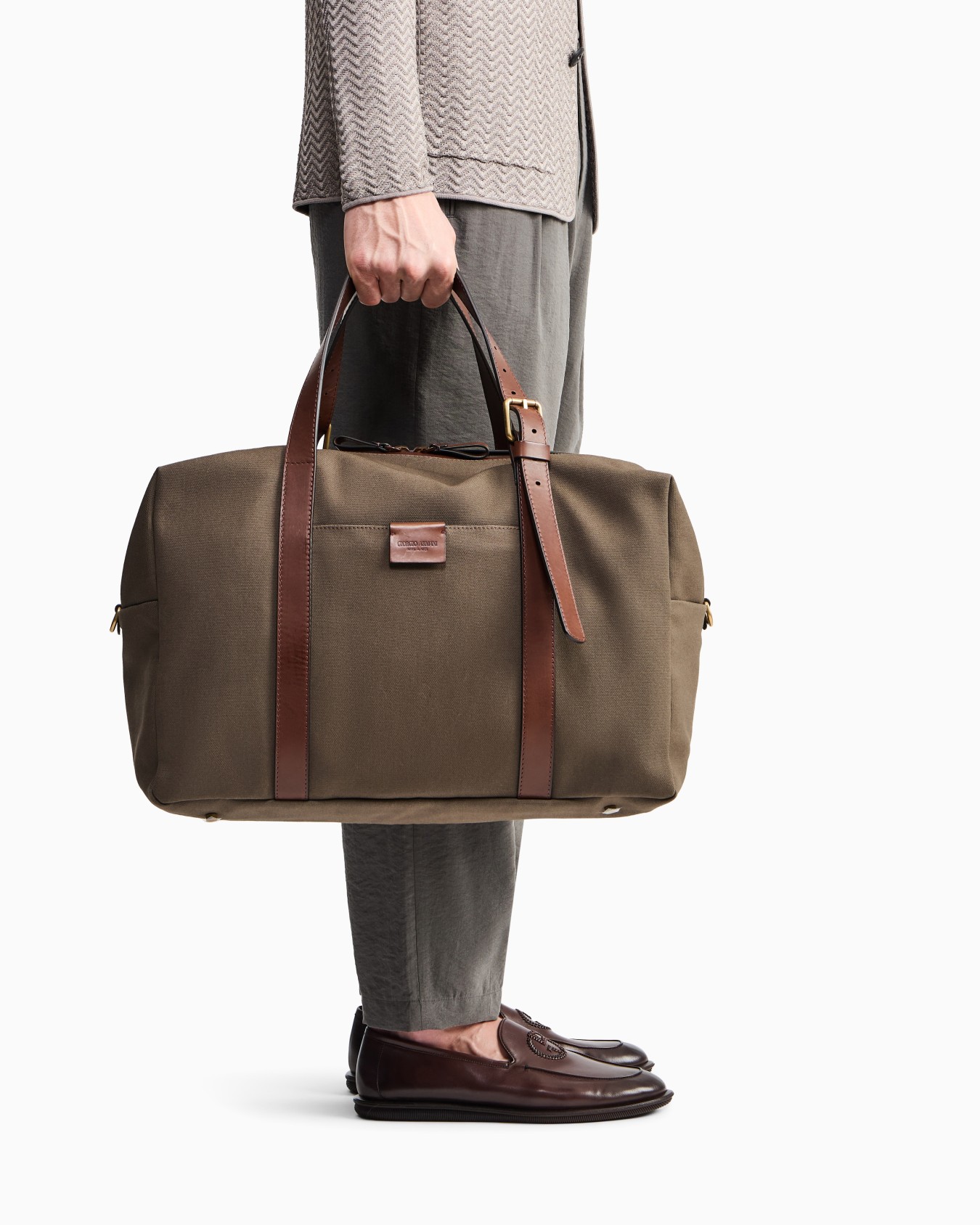 Borsone in canvas e pelle Slide 5