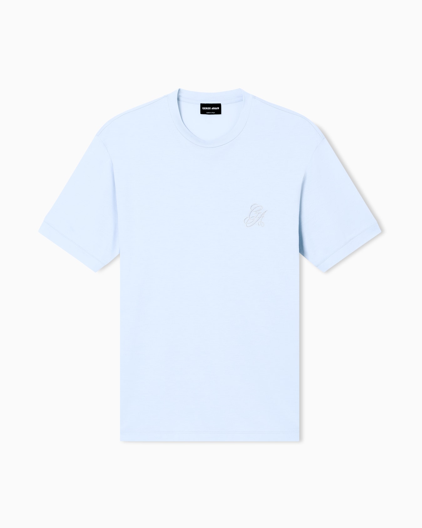 T-Shirt mit Rundhalsausschnitt aus Seide und Baumwolle Folie 0