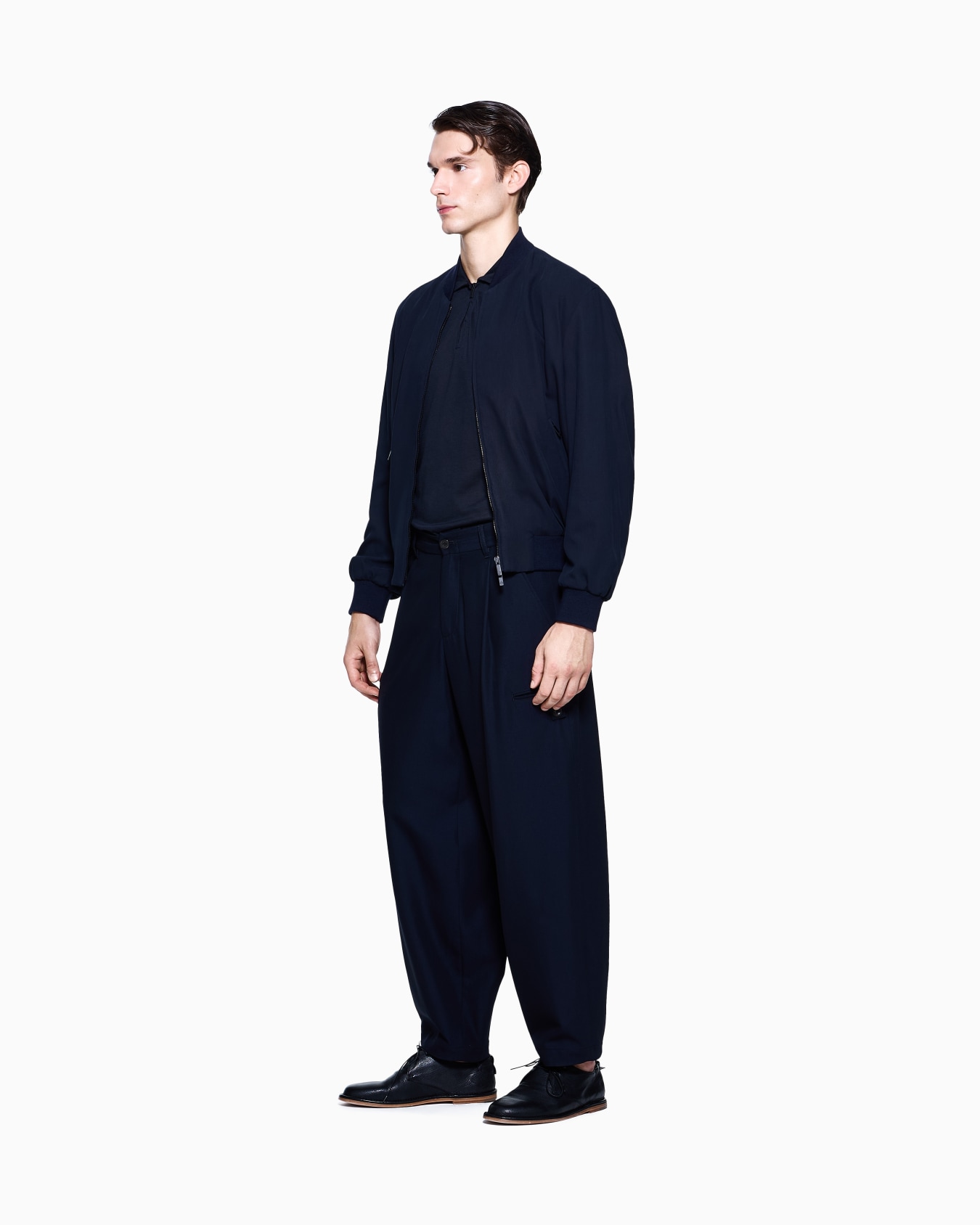 Polo zip in seta e cotone Slide 1