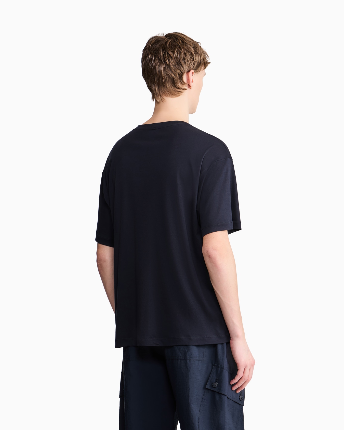 Cotton and modal T-shirt with embroidery Slide 2