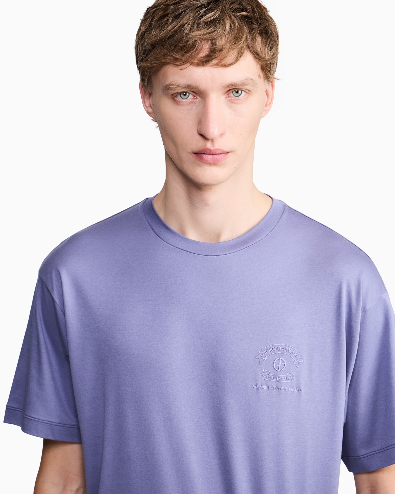 Camiseta de algodón y modal con bordado Diapositiva 4