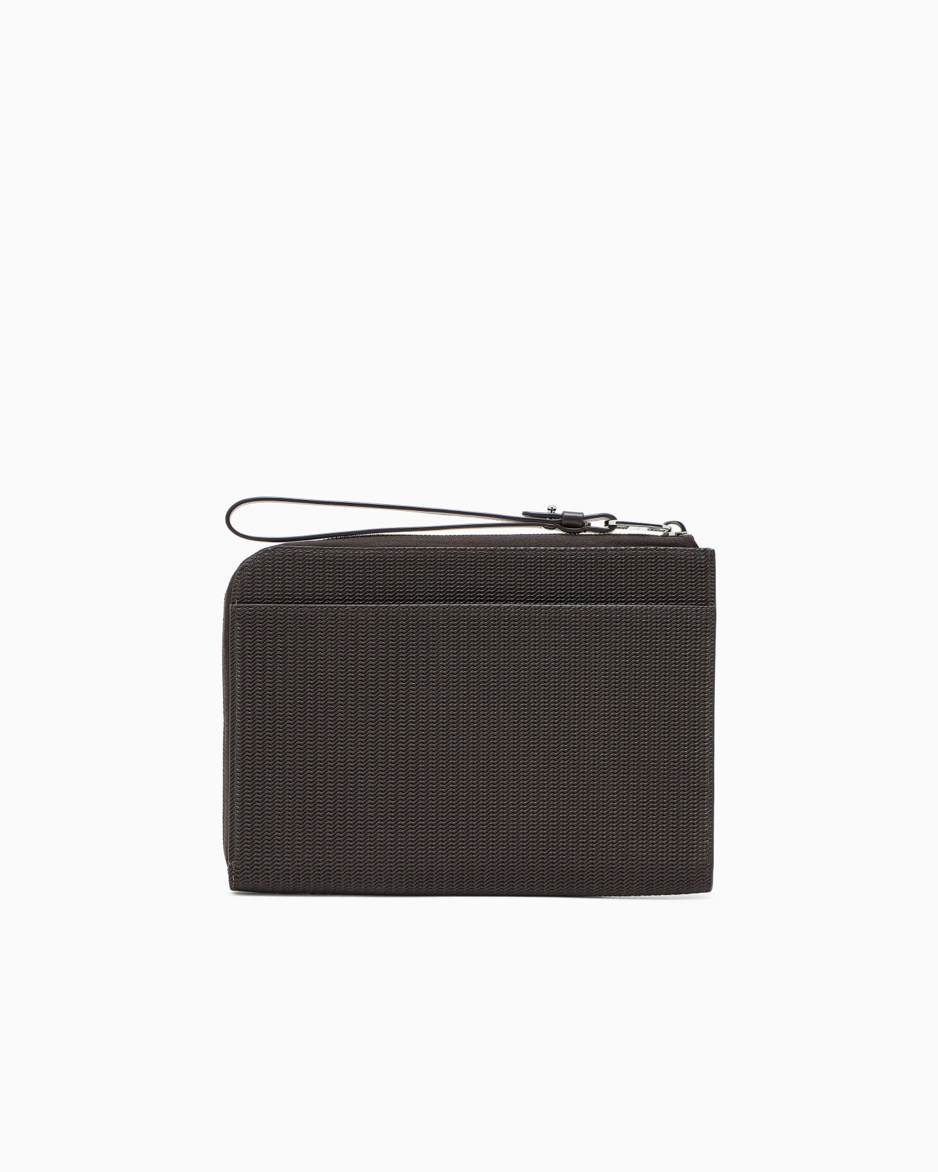 Leather pouch with wave print and wrist strap Slide 1