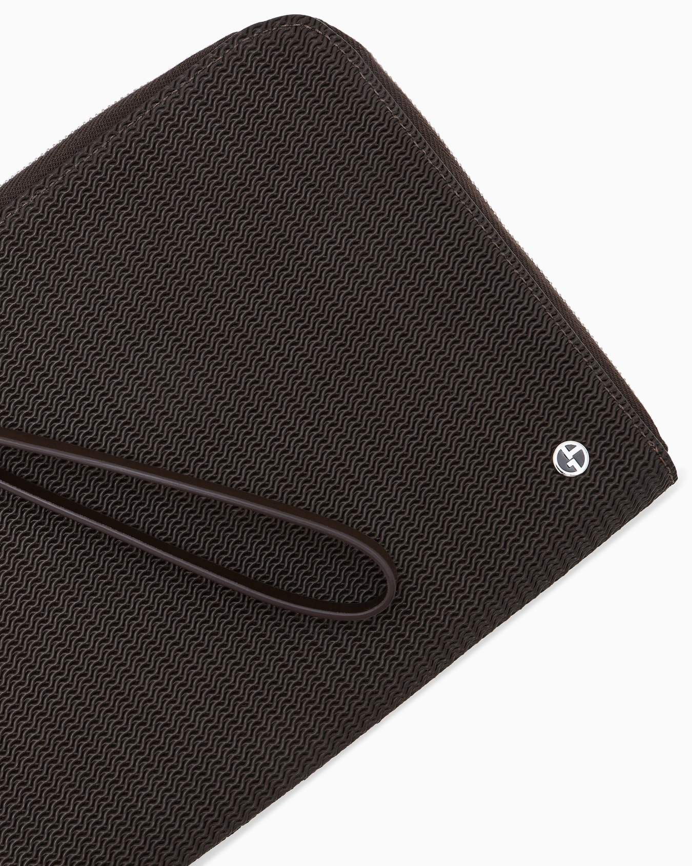 Leather pouch with wave print and wrist strap Slide 2