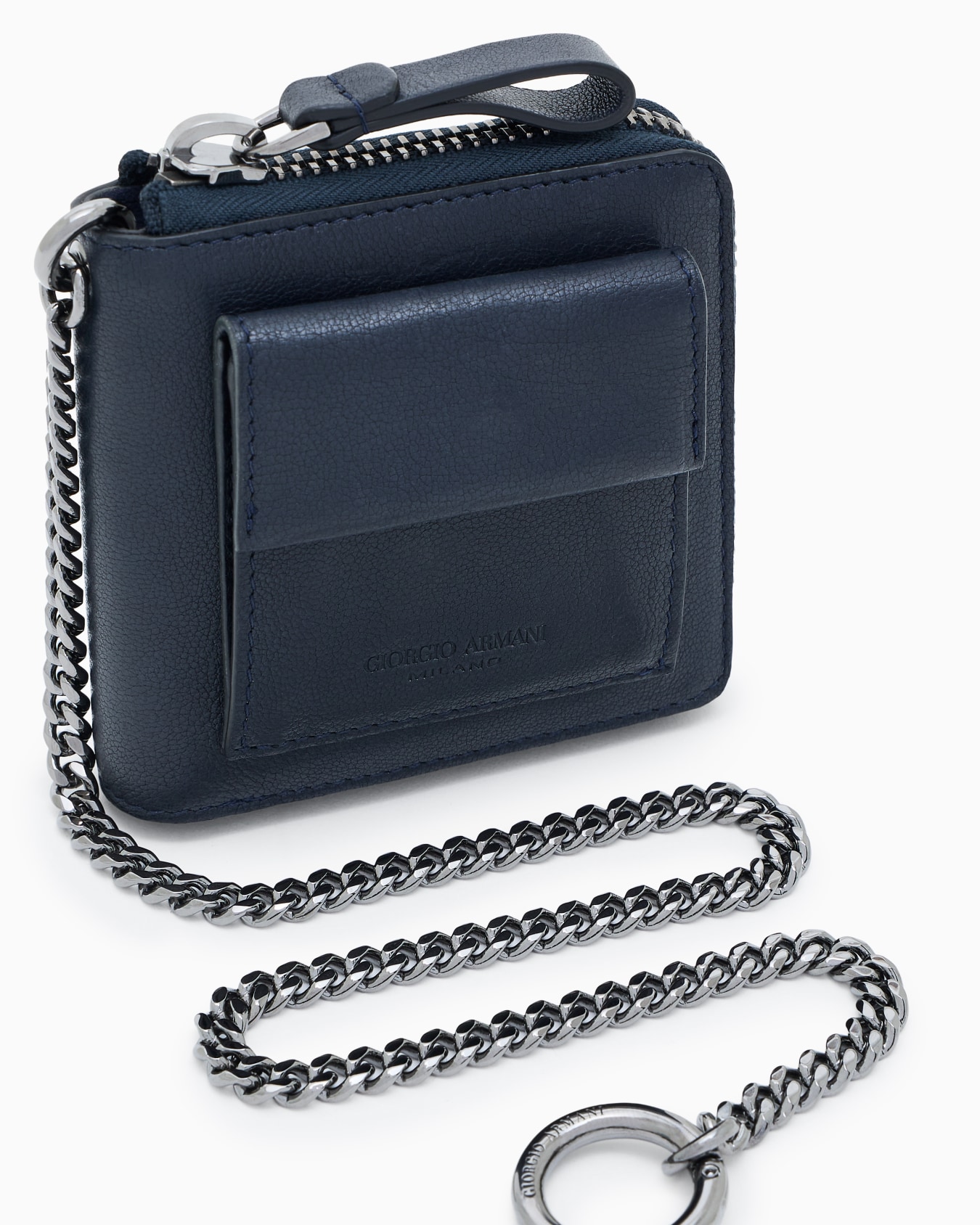 Wraparound zip wallet in a vintage-effect pebbled nappa leather Slide 3