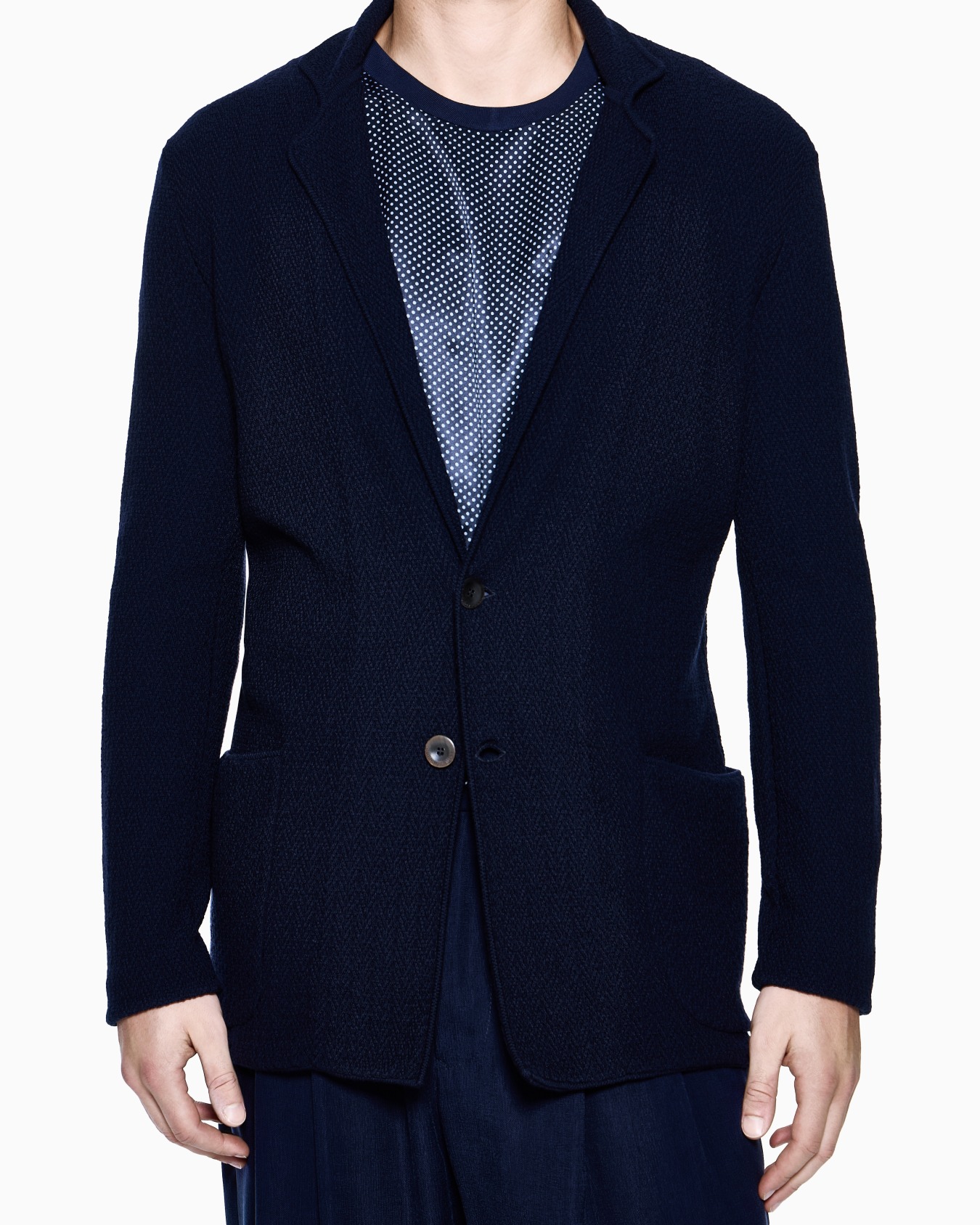 Single-breasted jacket in froissé virgin wool Slide 4