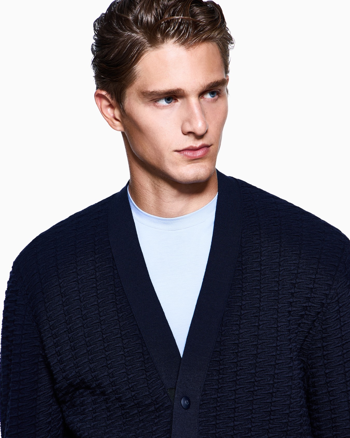 Virgin wool blend cardigan Slide 4