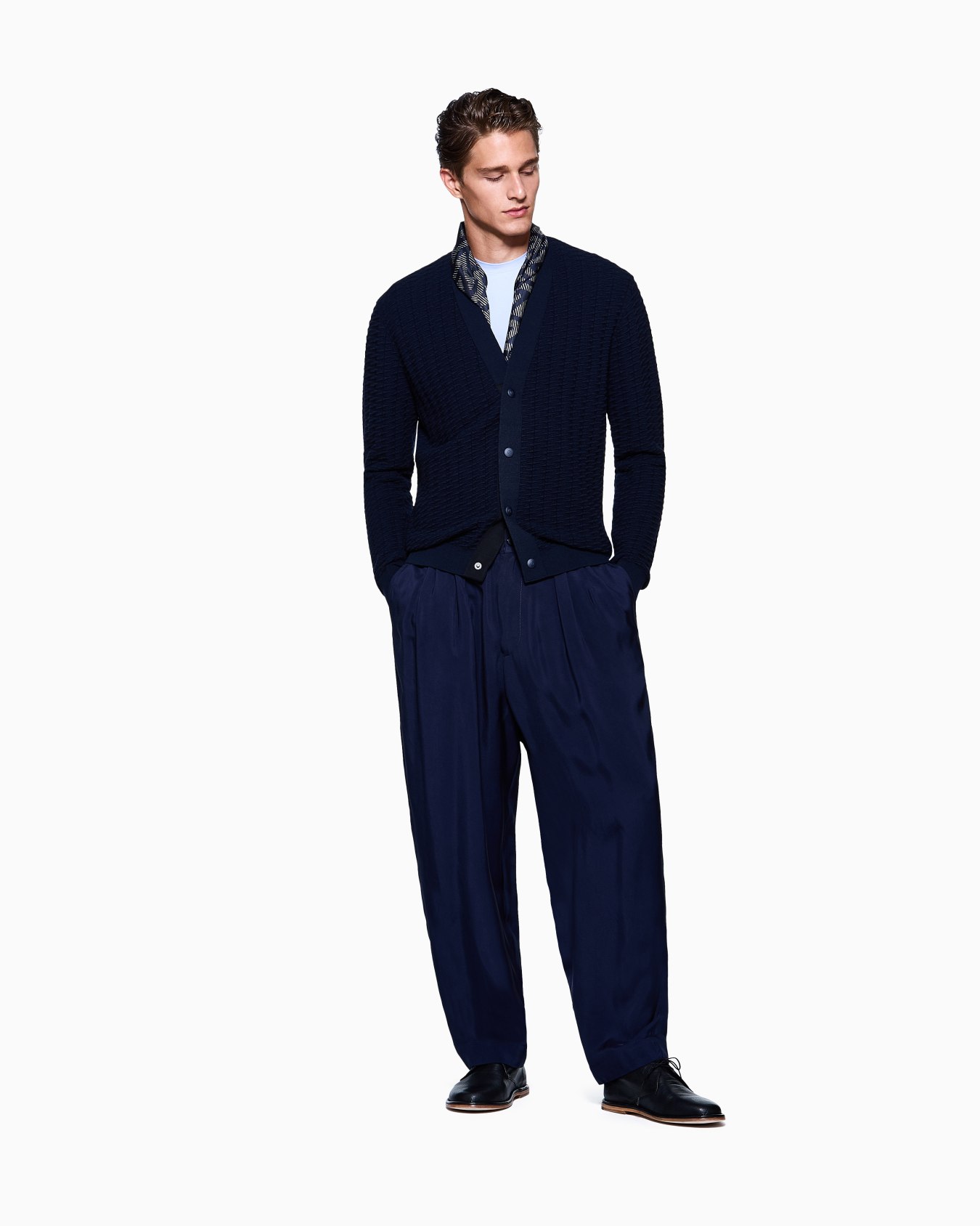 Virgin wool blend cardigan Slide 1