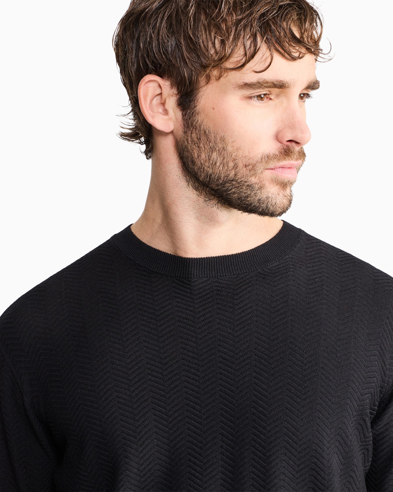 Chevron silk and cotton crew-neck jumper Slide 4