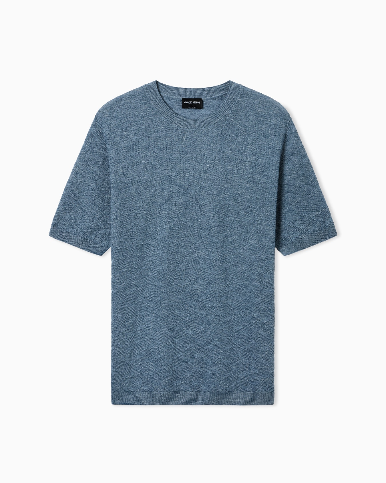 Links-stitch knit crew-neck jumper in cashmere, silk and hemp Slide 0