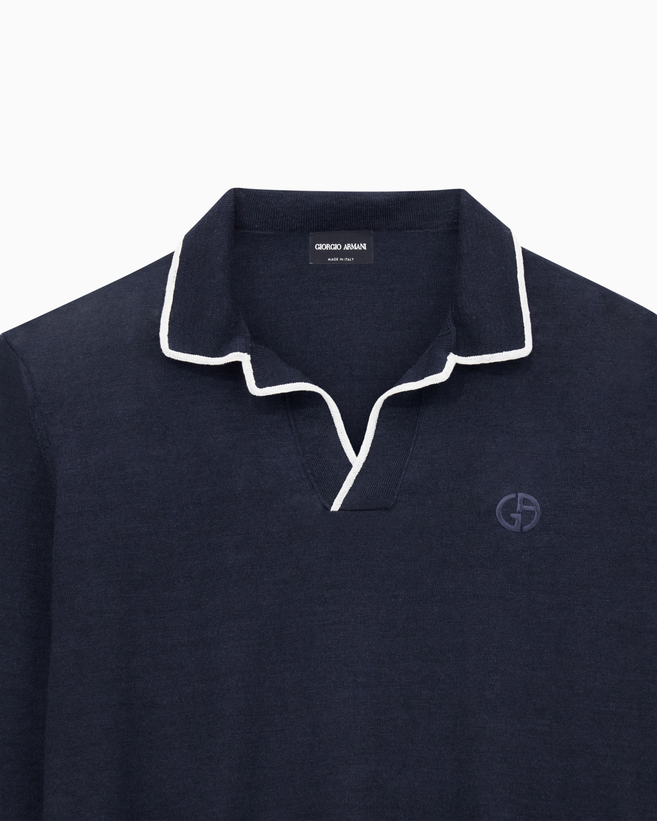 Polo en maille de mélange lin et soie Diapositive 5