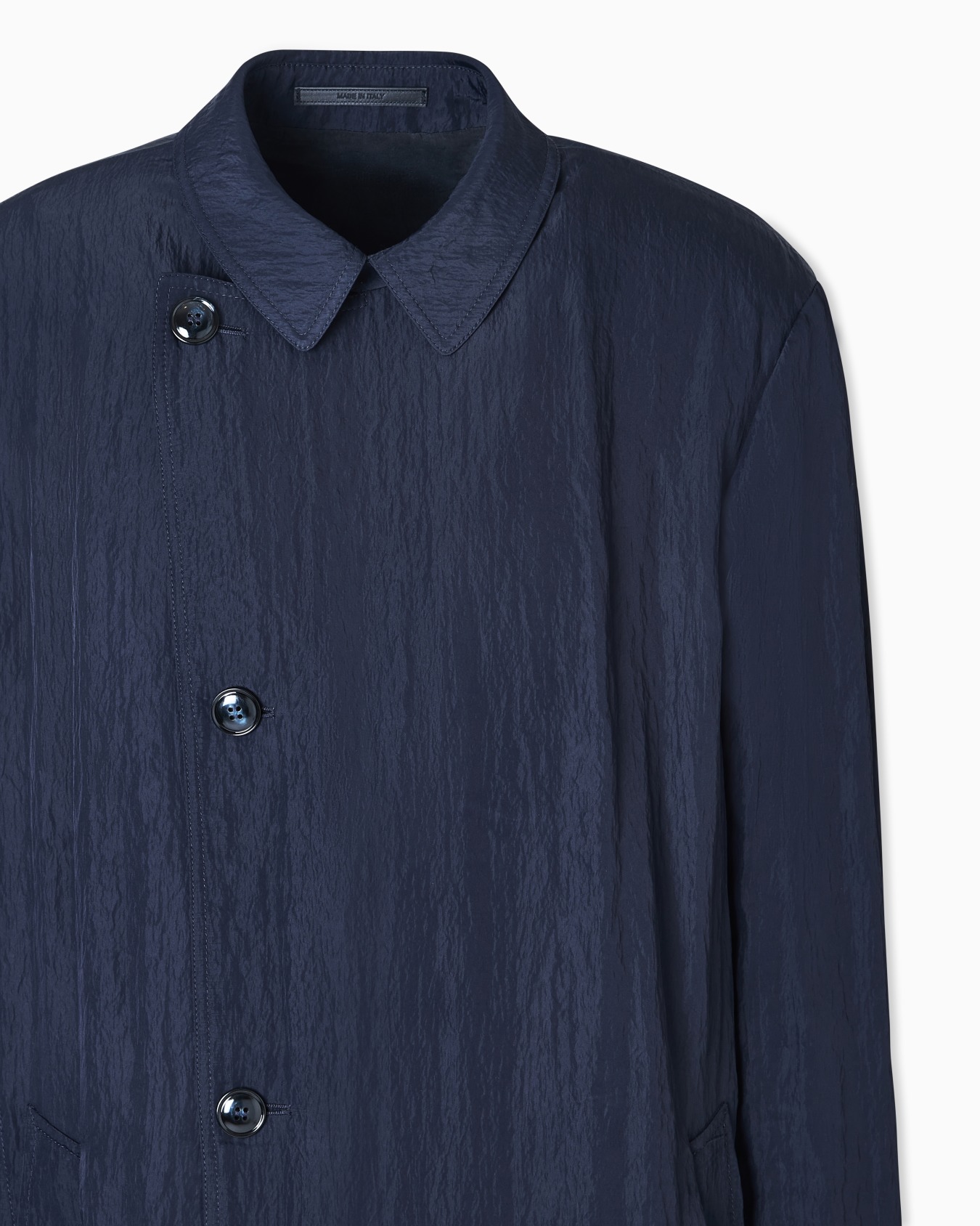 Double-breasted trench coat in viscose technical twill Slide 4