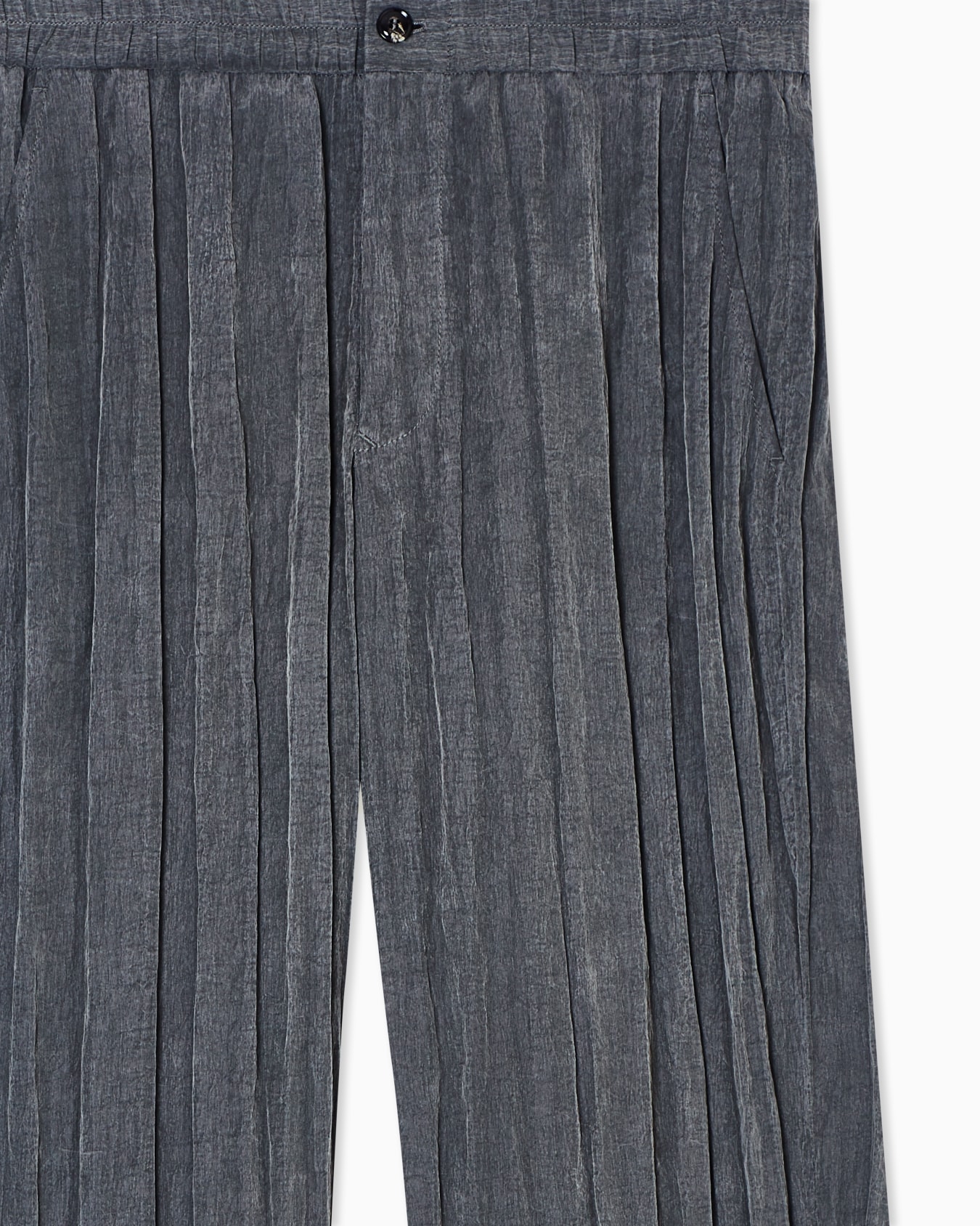 Pantaloni flat front in tela di lyocell e nylon plissé Slide 5