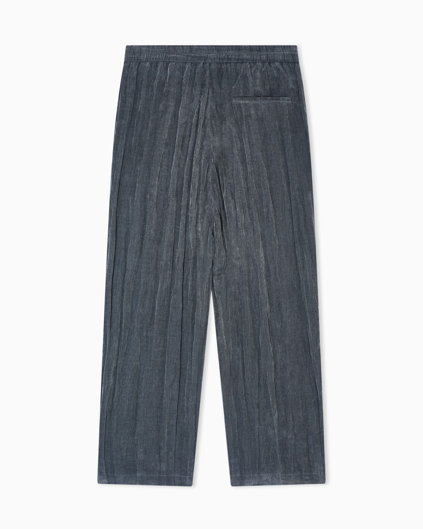 Pantaloni flat front in tela di lyocell e nylon plissé Slide 3