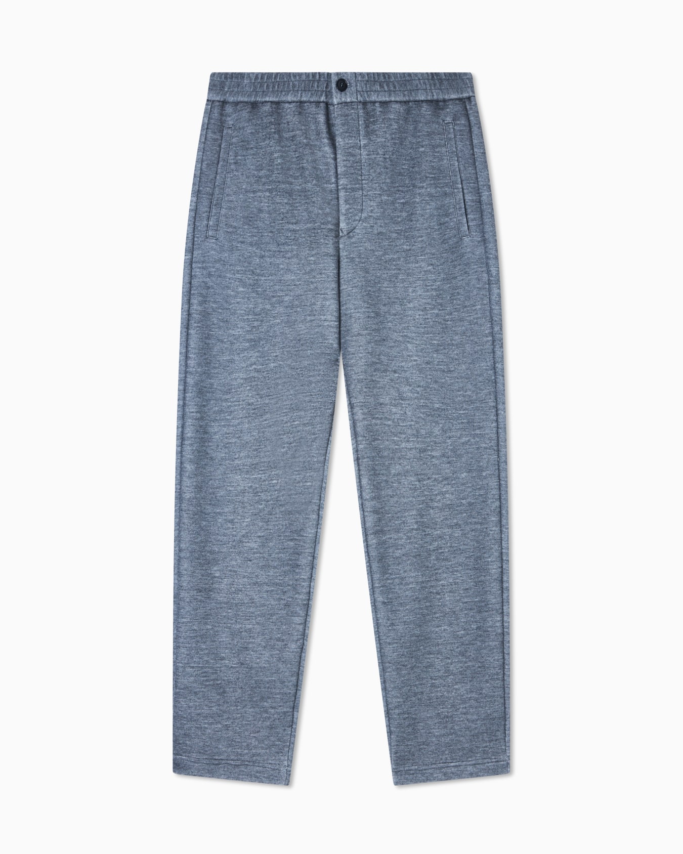 Flat-front trousers in modal and cashmere jersey fleece Slide 0
