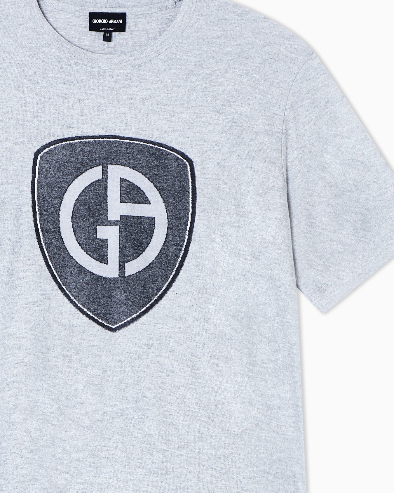 T-shirt girocollo in jersey di viscosa e cashmere Slide 4