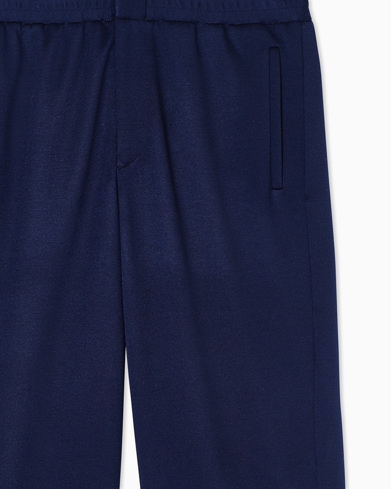 Pantaloni flat front in jersey double di lana Slide 5