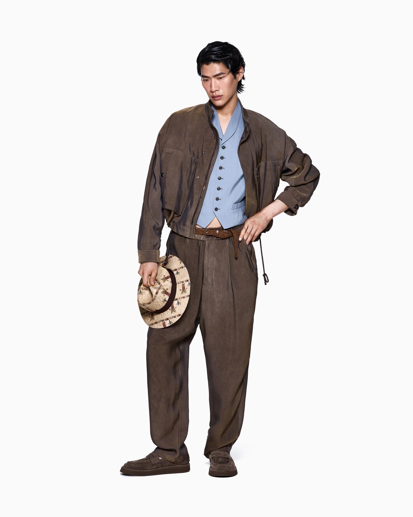 ASV washed silk single-breasted waistcoat Slide 2