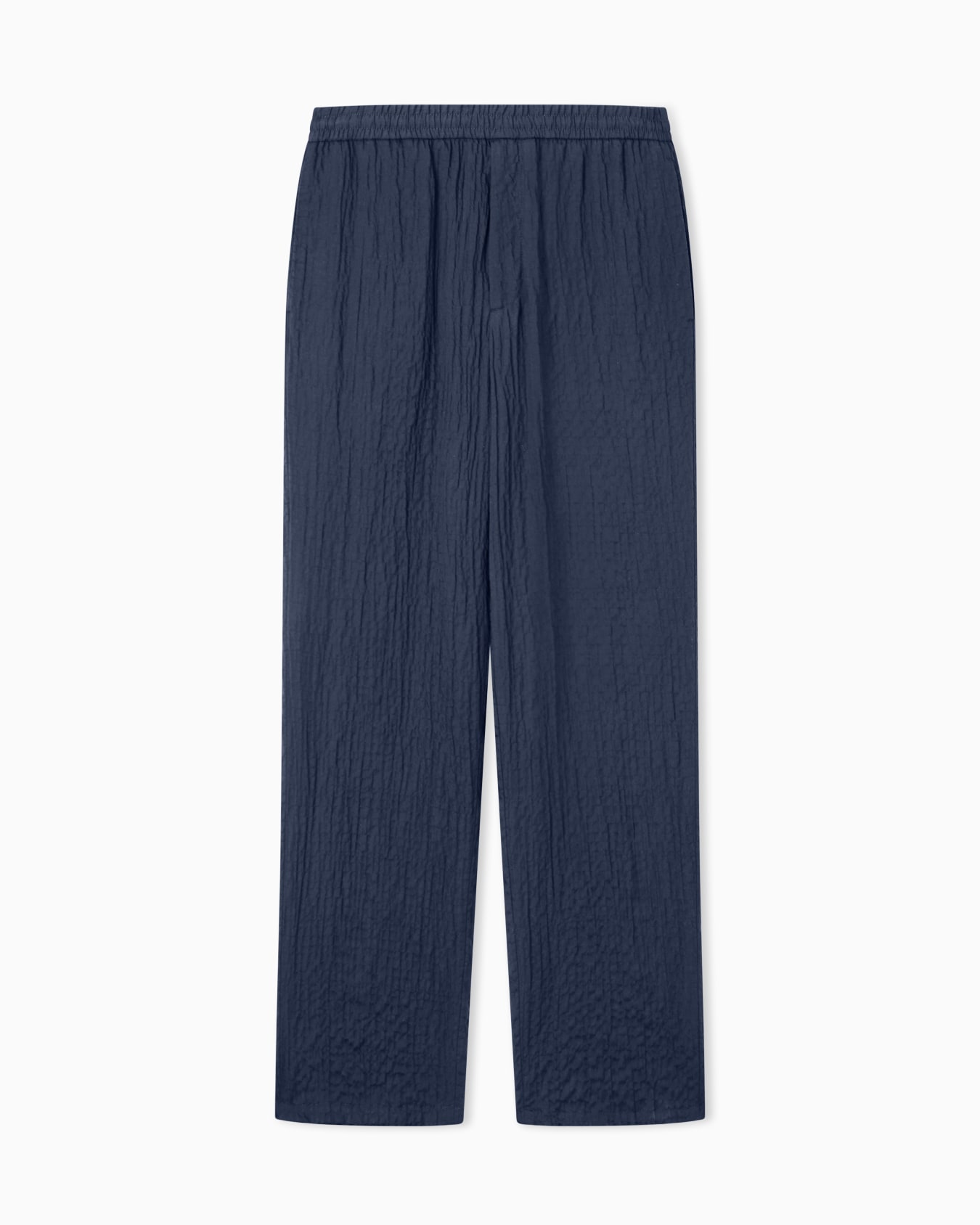 Pantalon sans pinces en lyocell et soie froissée Diapositive 0