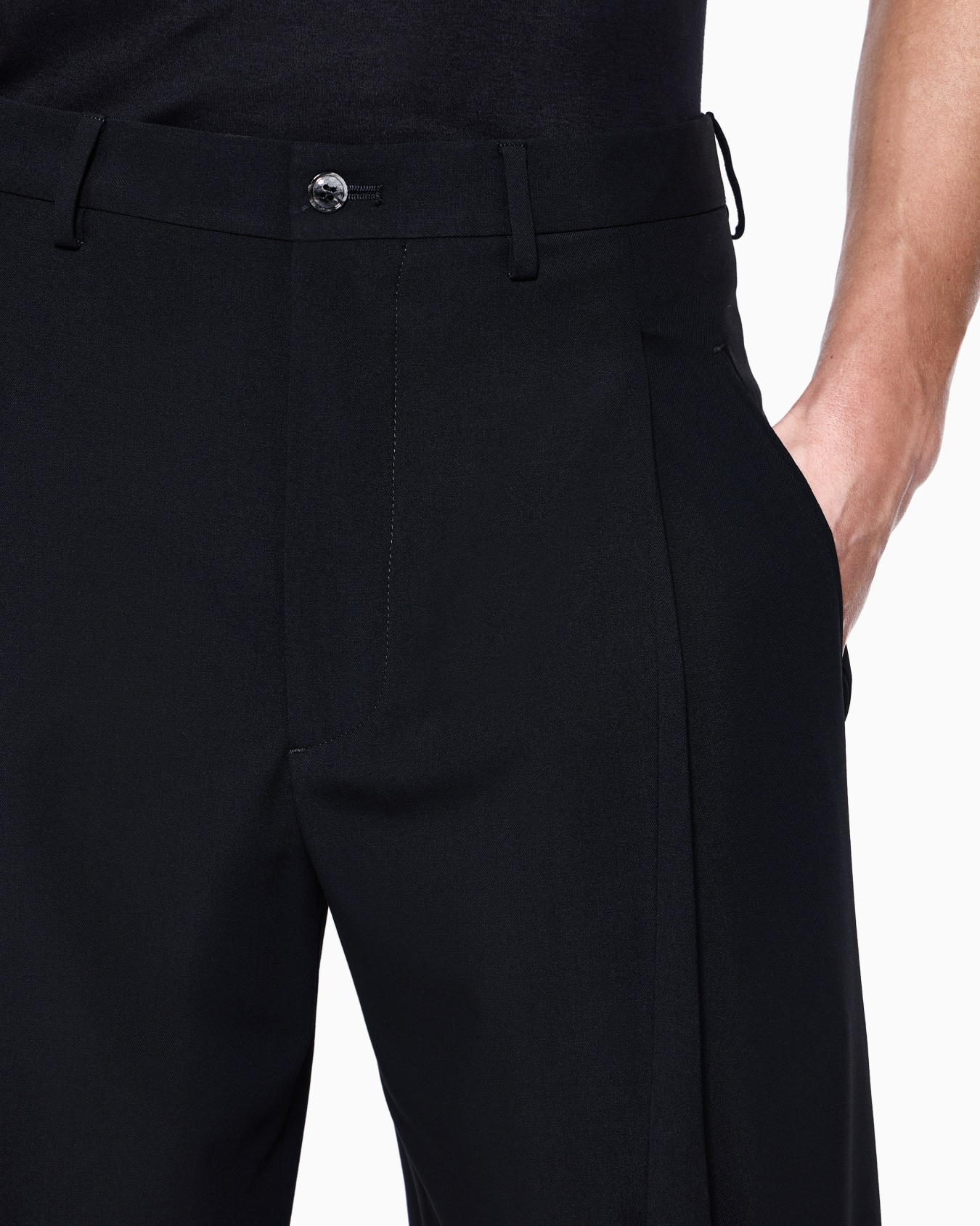 Hose mit einer Bundfalte aus Schurwoll-Crêpe Folie 4