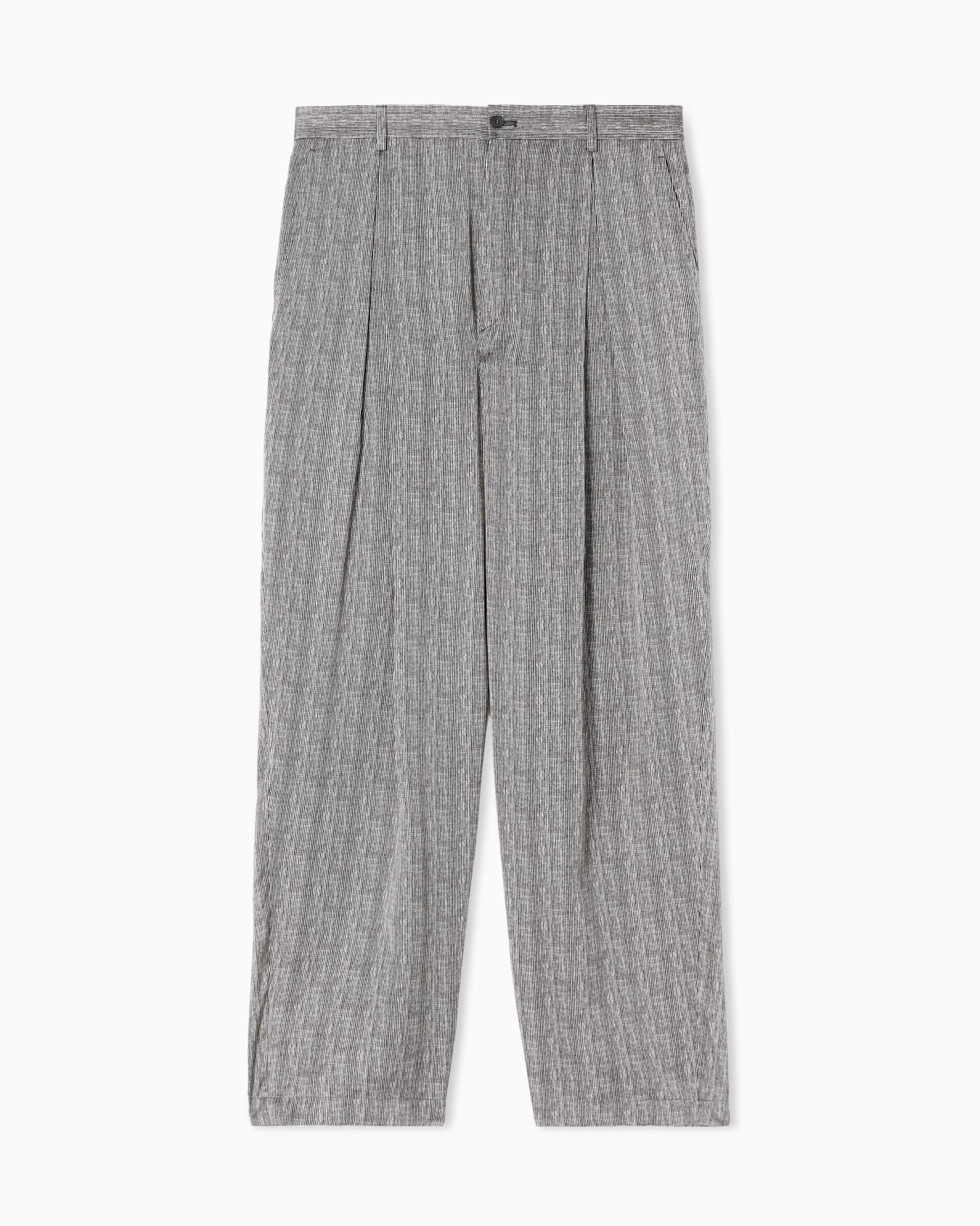 シングルタックパンツ リヨセル／シルク プリント スライドする 0