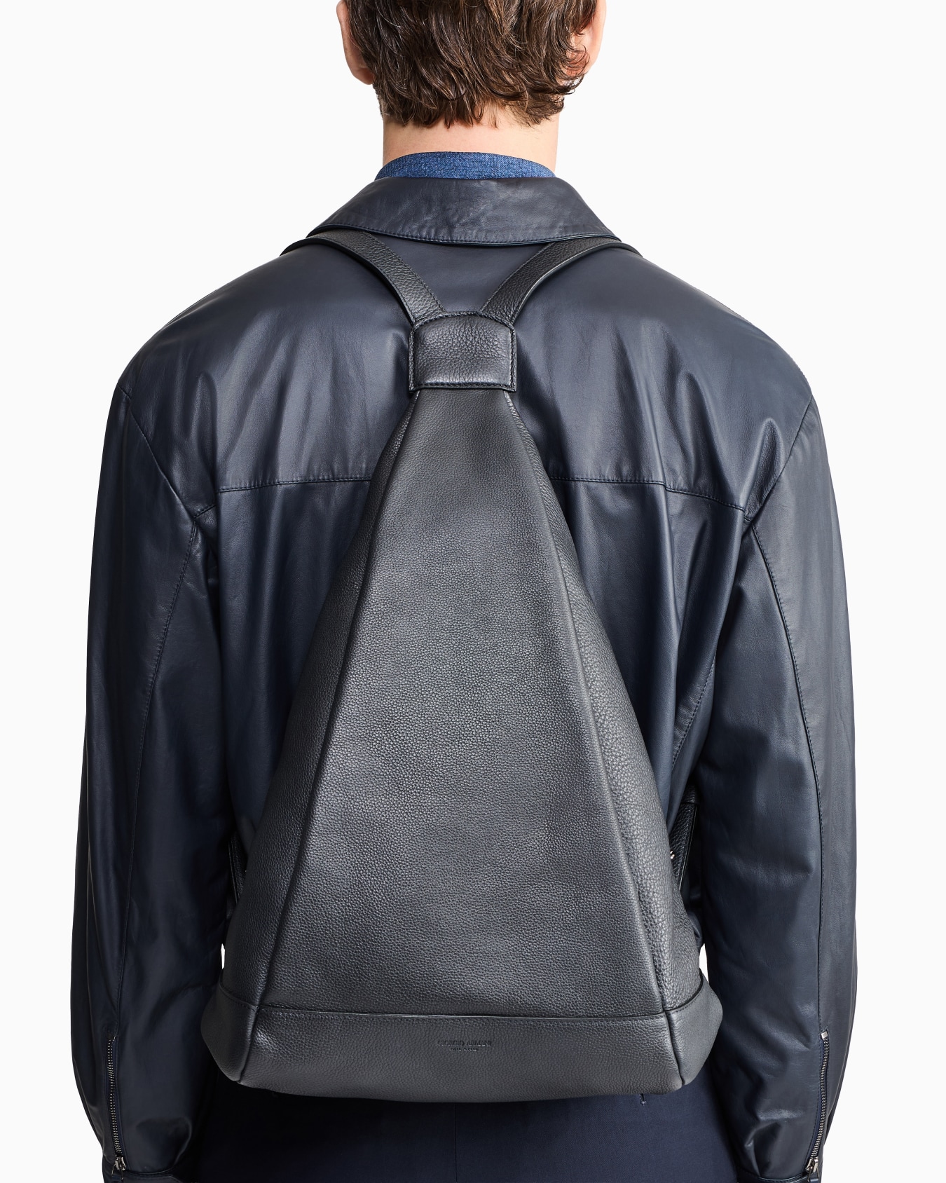 Pebbled leather sack backpack Slide 5