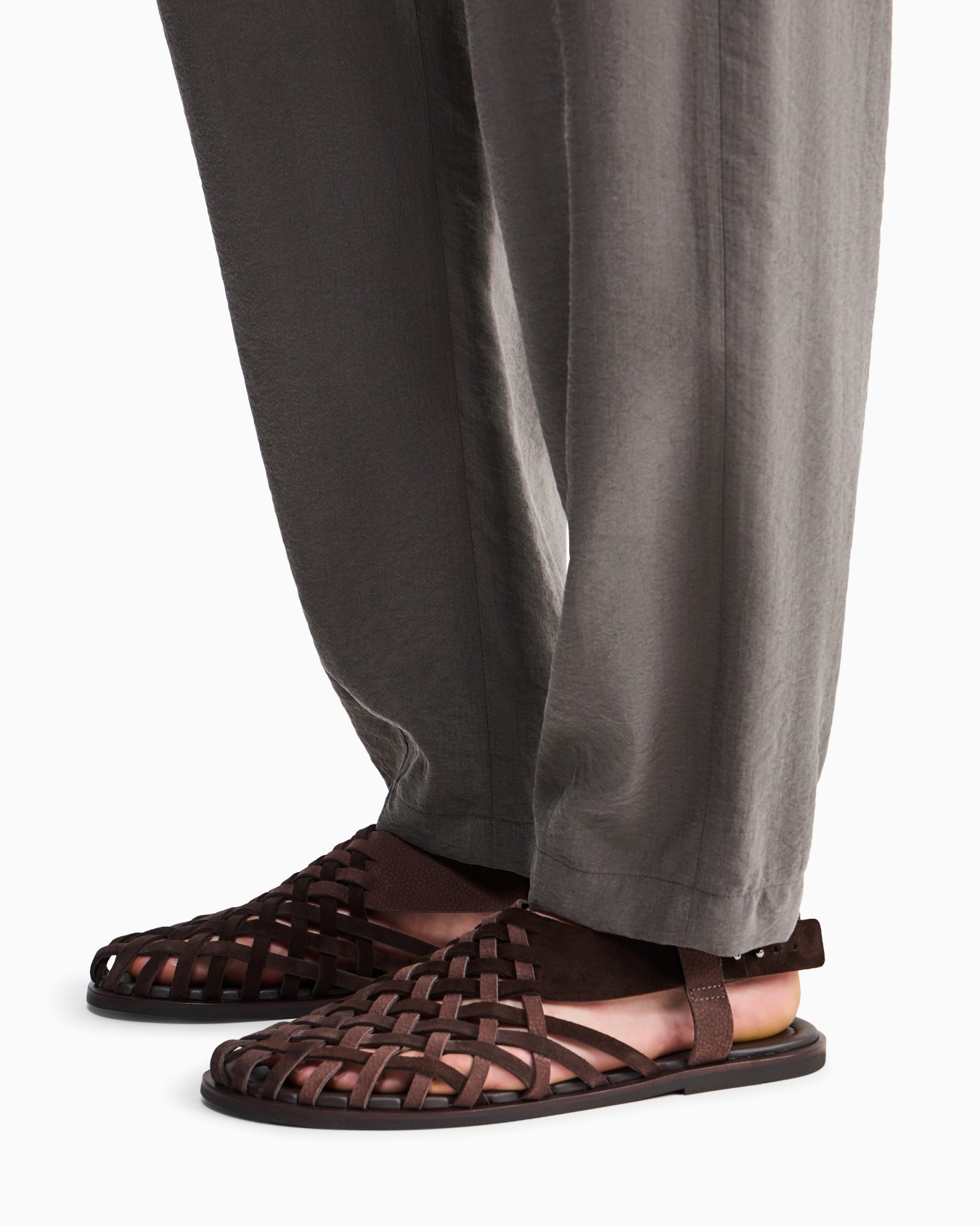 Sandali in suede e nabuk intrecciato Slide 7