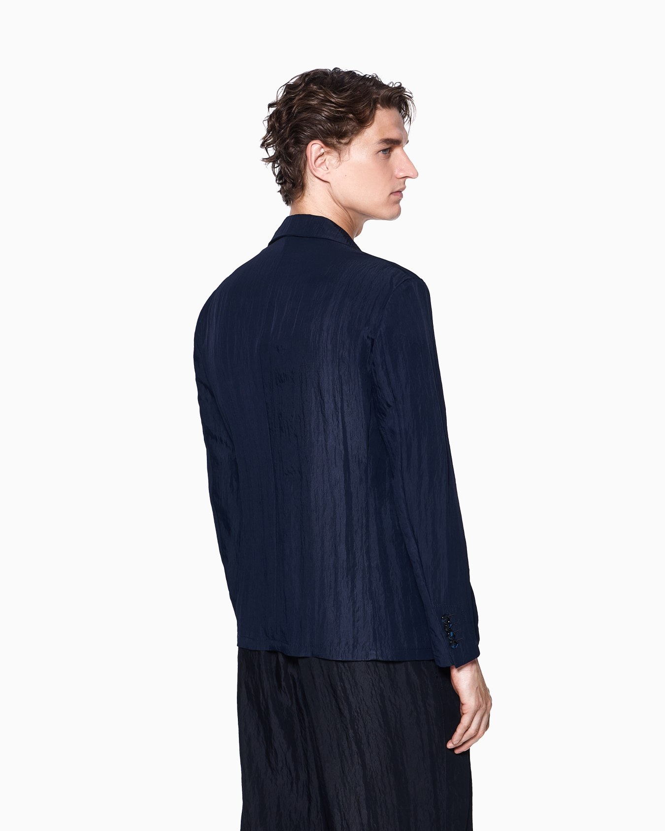 Viscose technical twill single-breasted jacket Slide 2