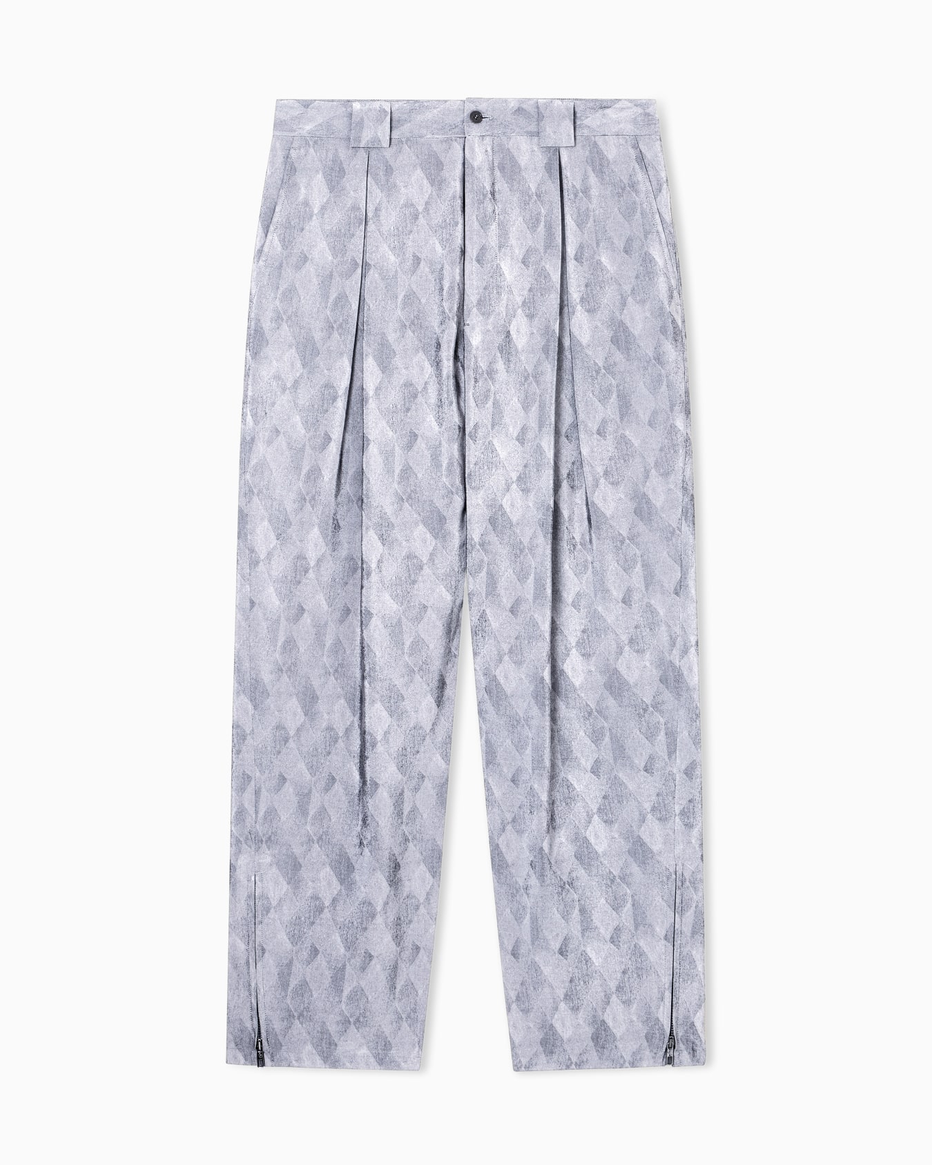 Viscose and silk jacquard single-pleat trousers Slide 0