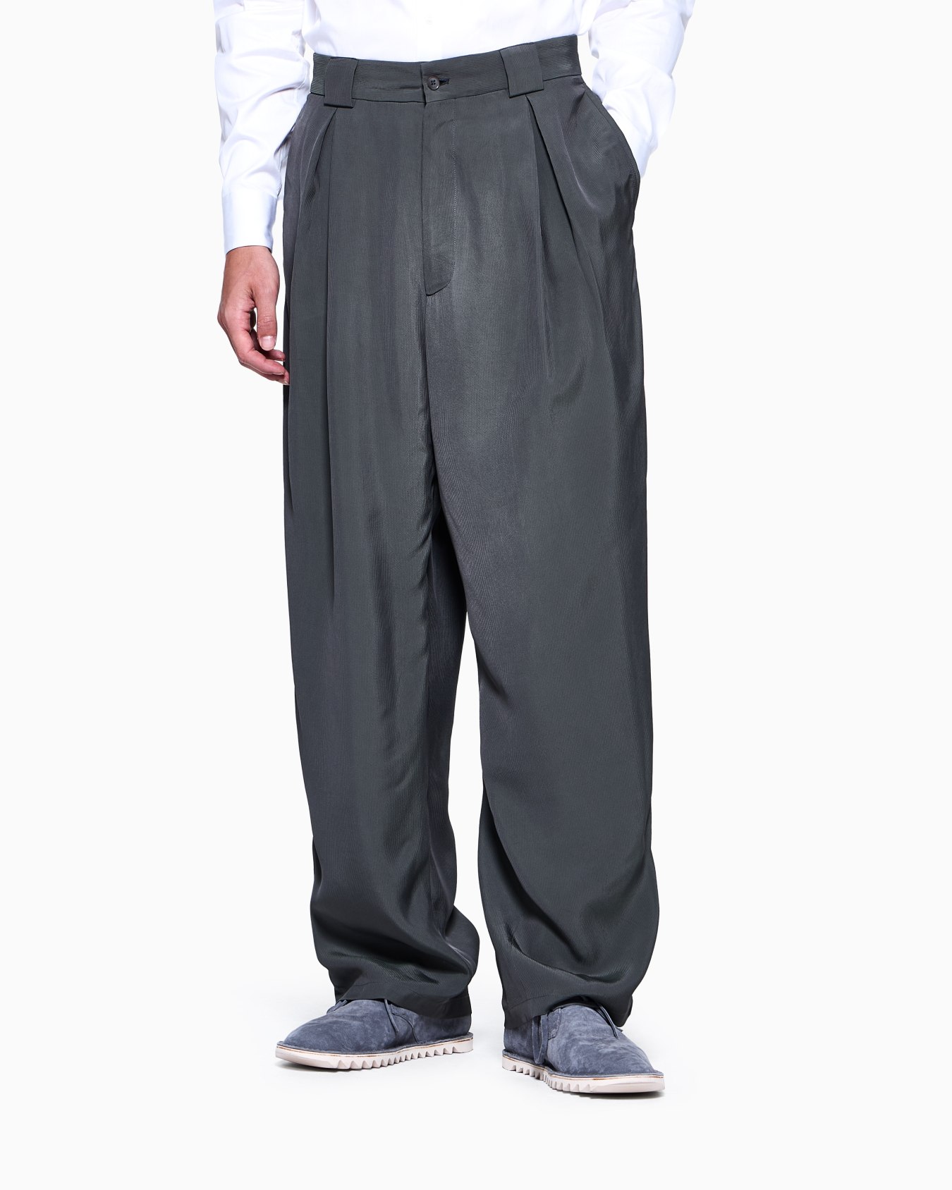 シングルタックパンツ ビスコース スライドする 3