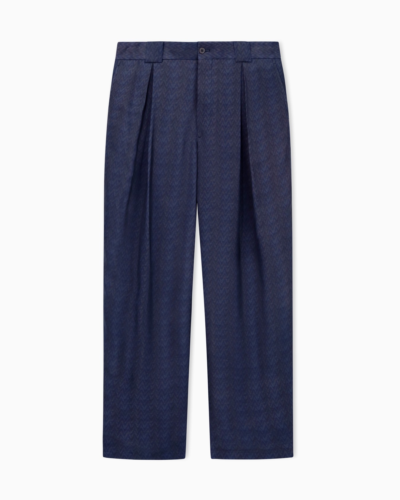 Pantalon à pli en viscose chevron Diapositive 0