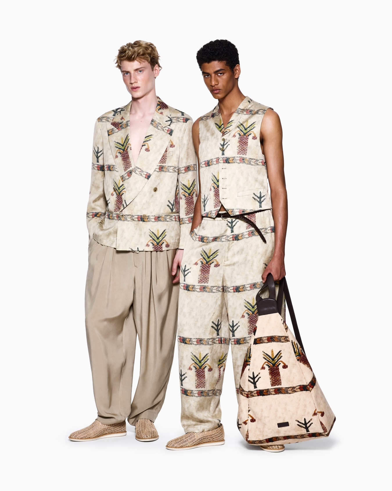 Flatfront-Hose aus Lyocell und Seide mit Print Folie 2