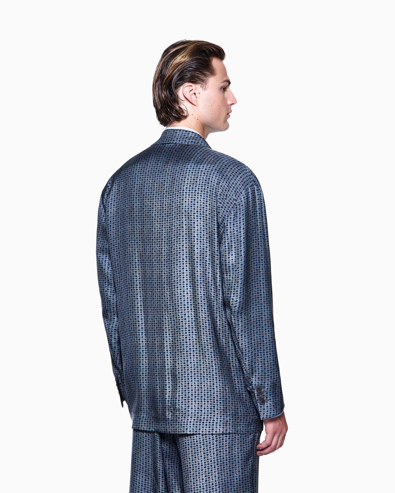 Double-breasted jacket in printed viscose Slide 2