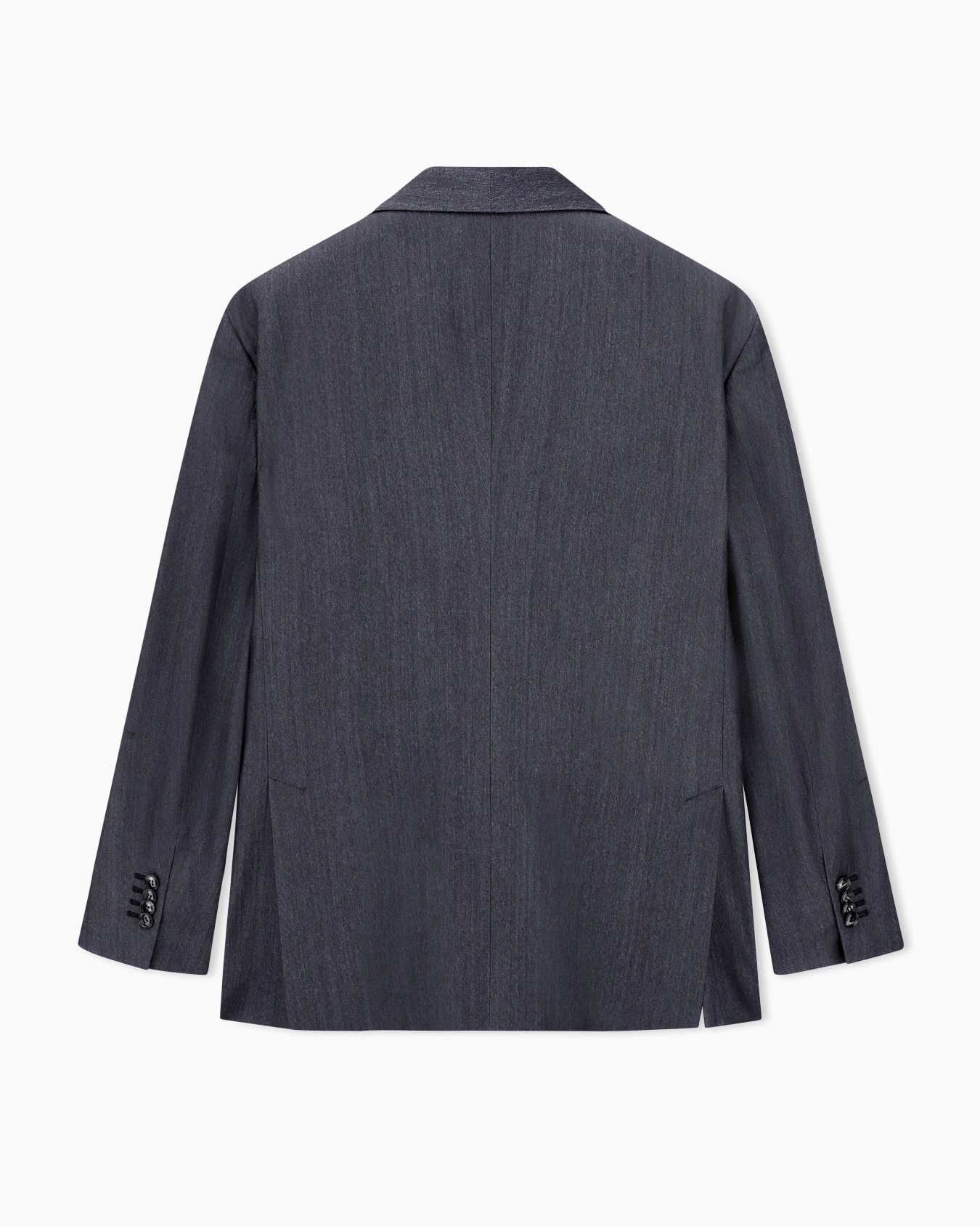 Veste à simple boutonnage en laine vierge, abaca et soie effet denim Diapositive 2