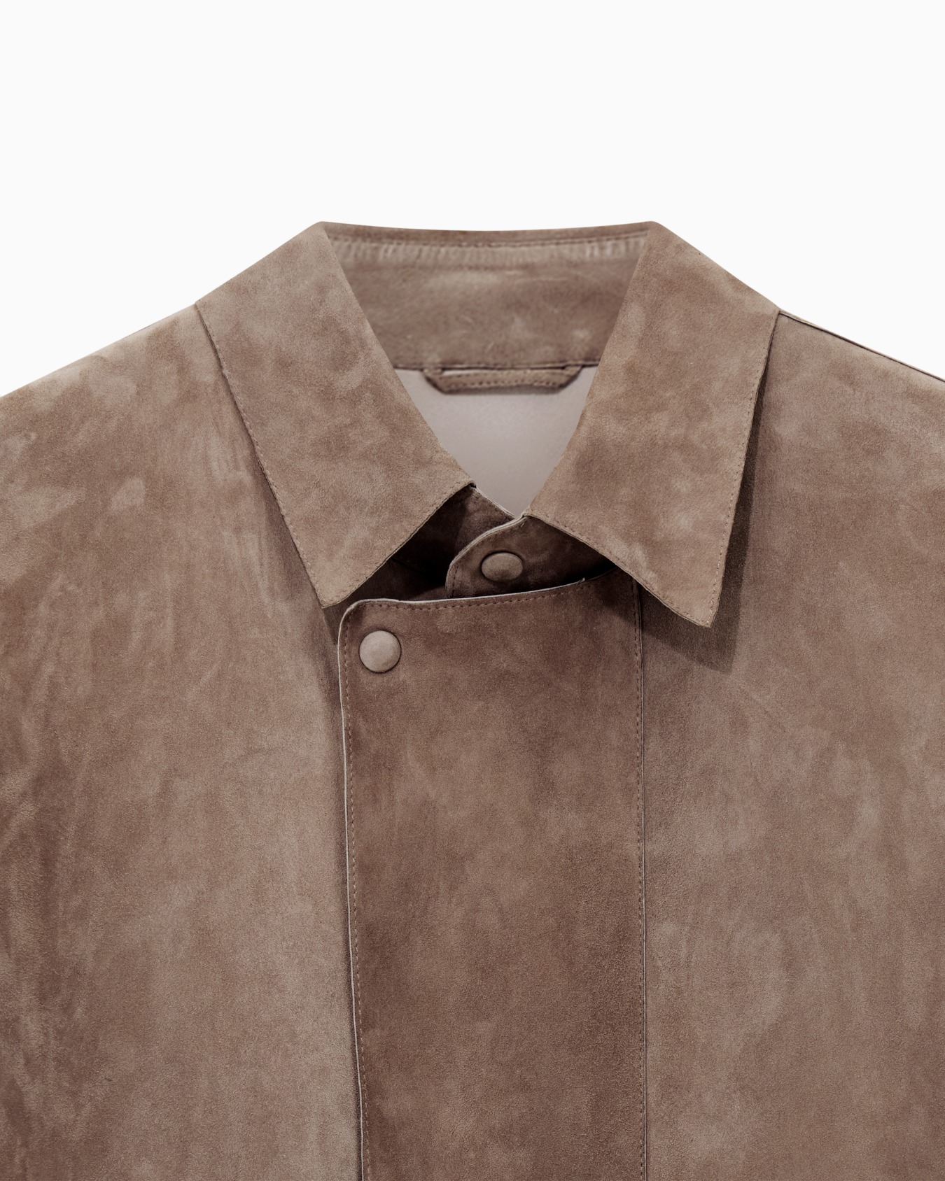 Suede-lambskin, single-breasted trench coat Slide 5